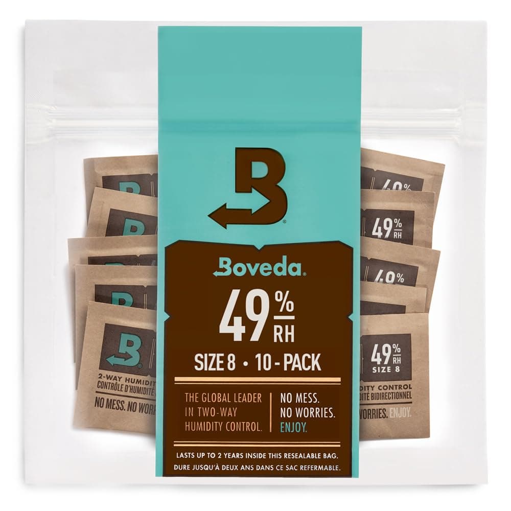 Boveda 49% Two-Way Humidity Control Packs for Music Bows & Small Woodwinds – Size 8 – 10 Pack – Moisture Absorbers for Small Instrument Cases – Humidifier Packs – Hydration Packets in Resealable Bag