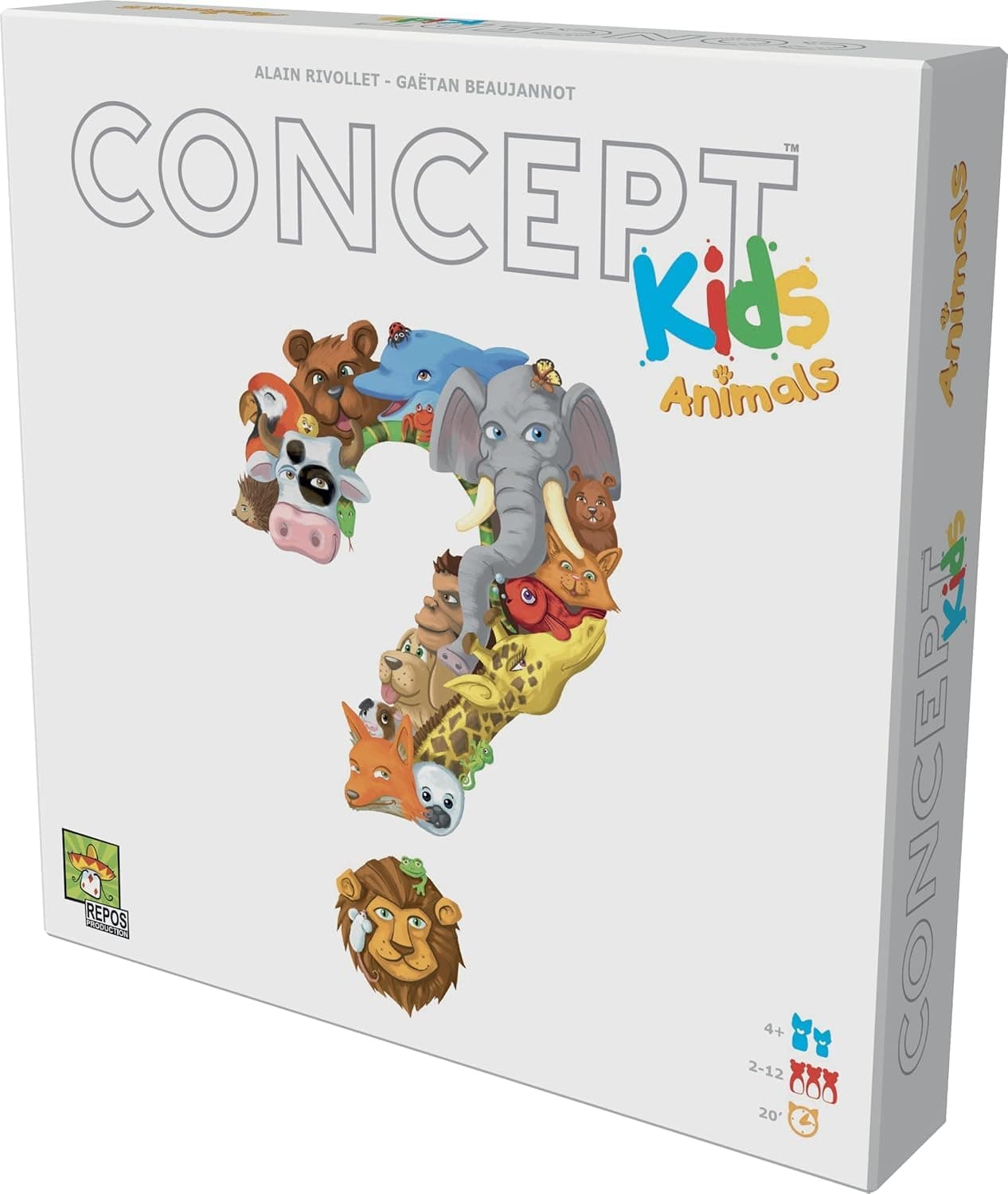 Concept Kids Animals - Cooperative Animal Guessing Game for Children! Fun Family Board Game for Kids & Adults, Ages 4+, 2-12 Players, 20 Minute Playtime, Made by Repos Production