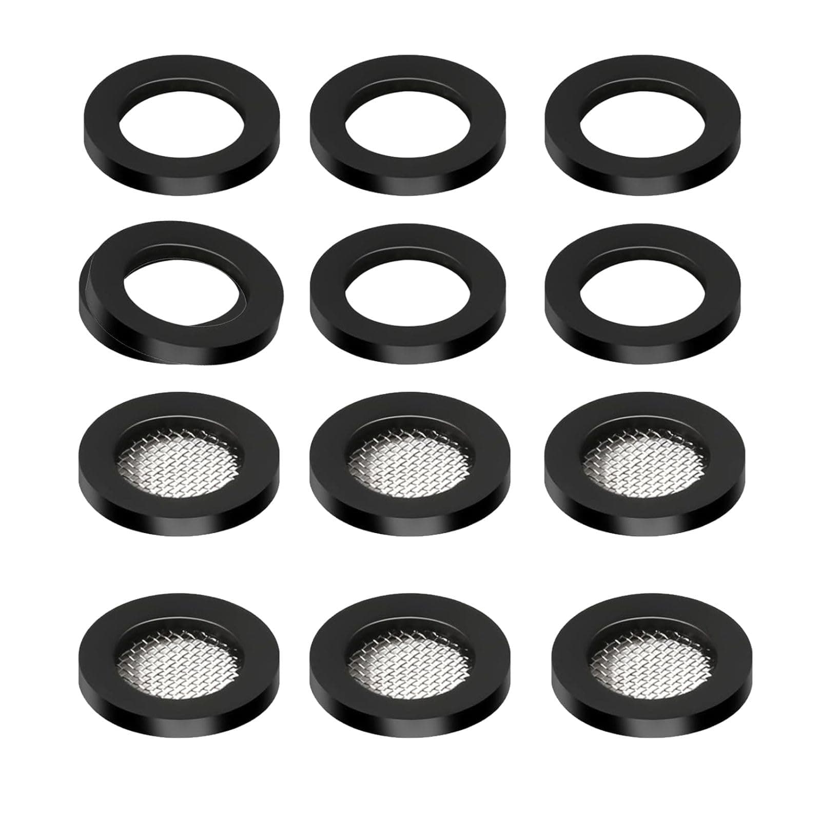 6 Pack Shower Filter Gasket + 6 Pack Rubber Washer, 3/4" for 1/2" Fixed Shower Head/Handheld Shower Hose Connector, Creates A Seal to Prevent Leakage