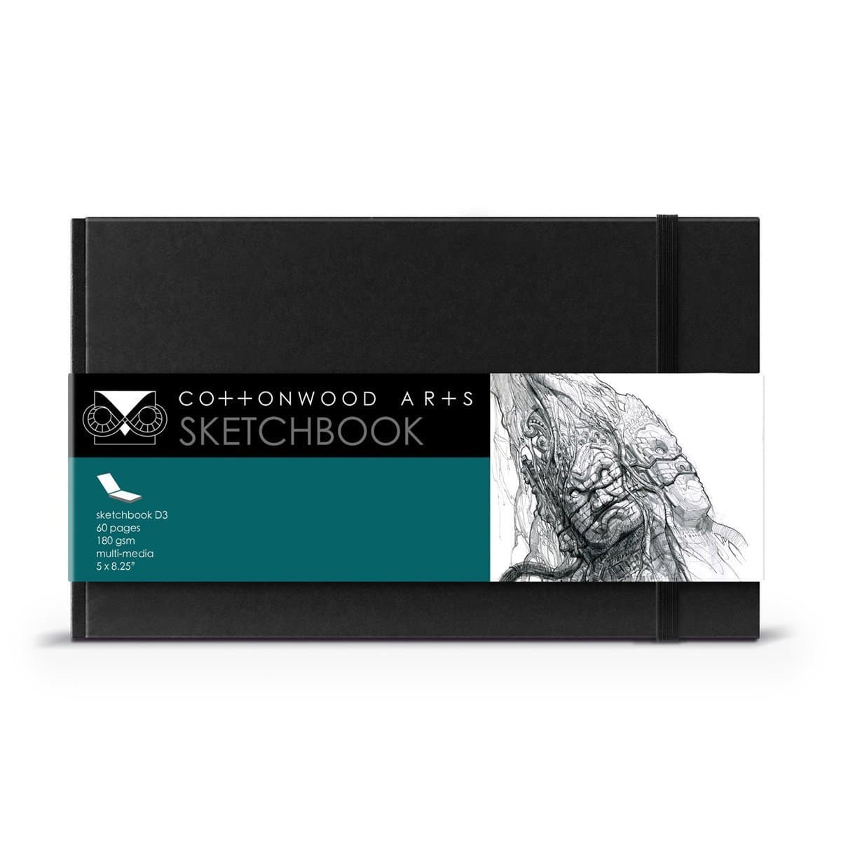 Cottonwood Designer CDD3 5 Inches x 8.25 Inches Black Sketchbook