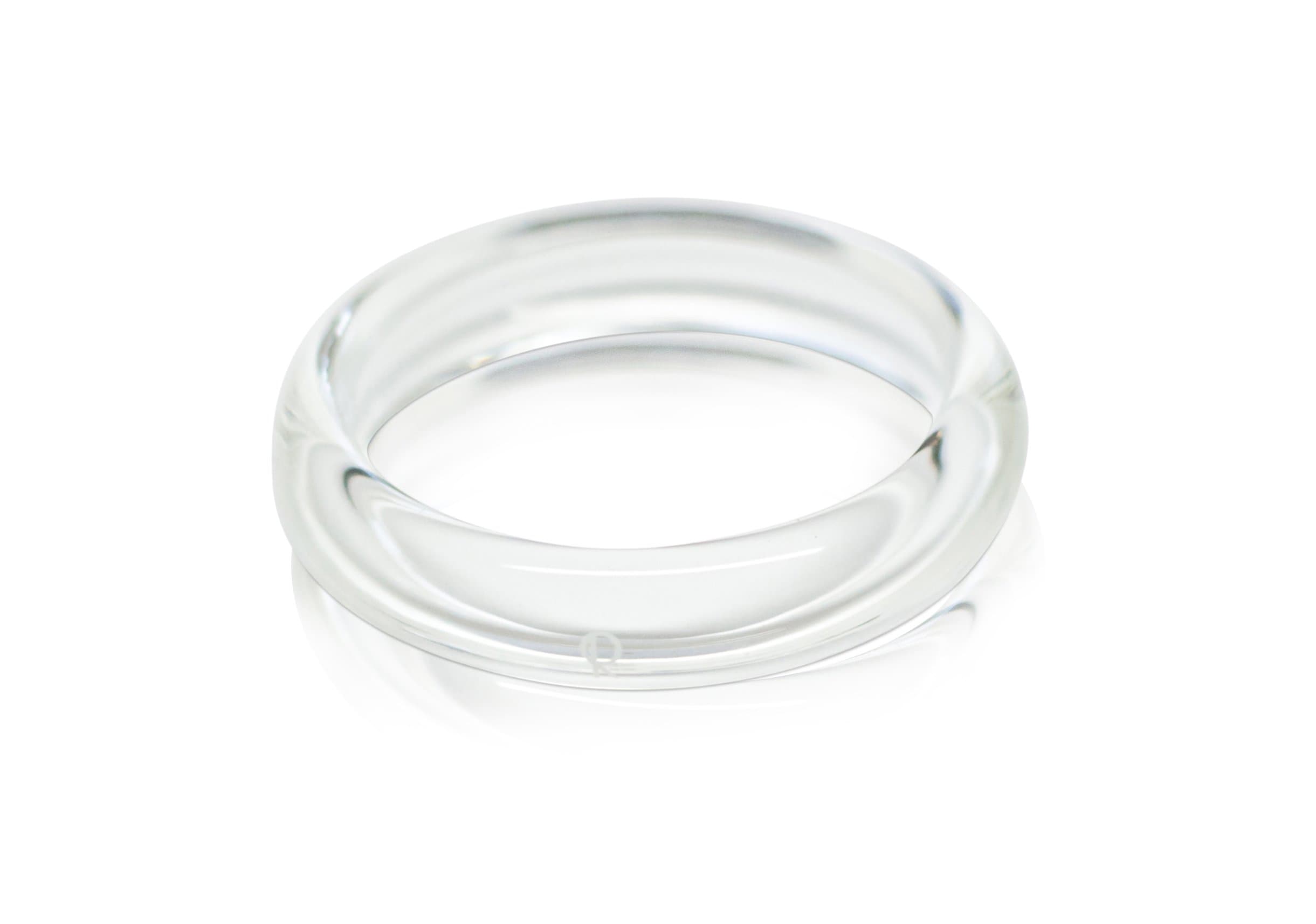 Rimm Jewelry Glass Bracelet - Handmade Borosilicate Women’s Clear Glass Bangle - Premium Quality, Minimalist, Transparent, Eco-Friendly, Durable, Comfortable