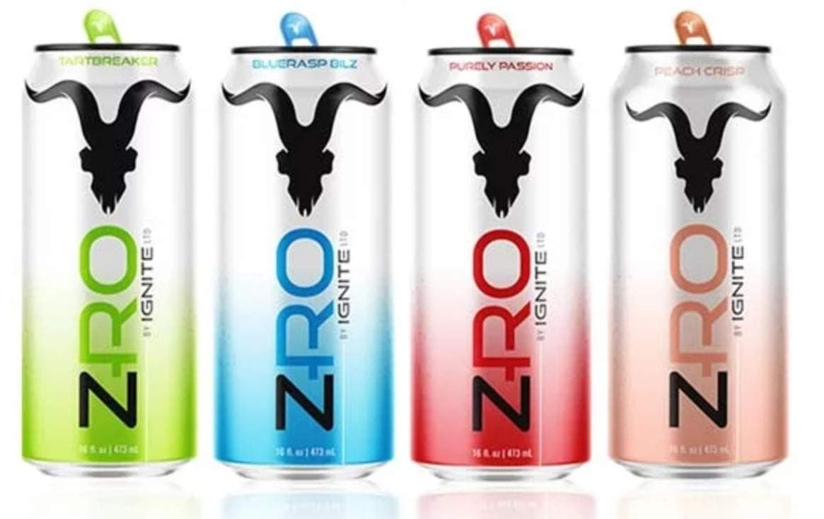 ZRO Energy Drink by Ignite | Supports Focus, Mood, & Performance | Zero Sugar, Calories, & Artificial Colors | Alpha-GPC, Natural Caffeine, L-Tyrosine | 3 of each - 12Pk/16 Fl Oz (Variety Pack)