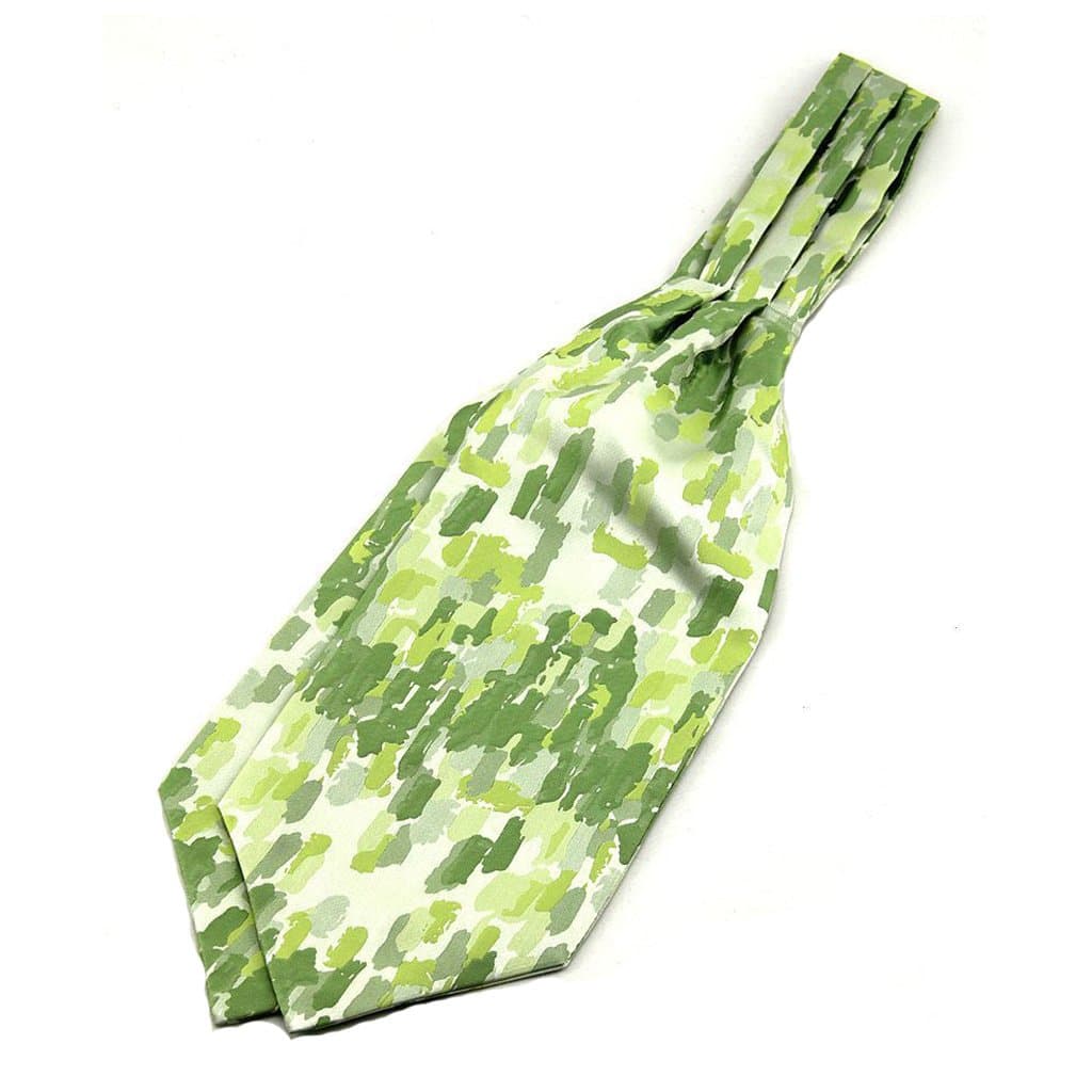 Men's Ascot Paisley Floral Jacquard Woven Gift Cravat Necktie (Green)