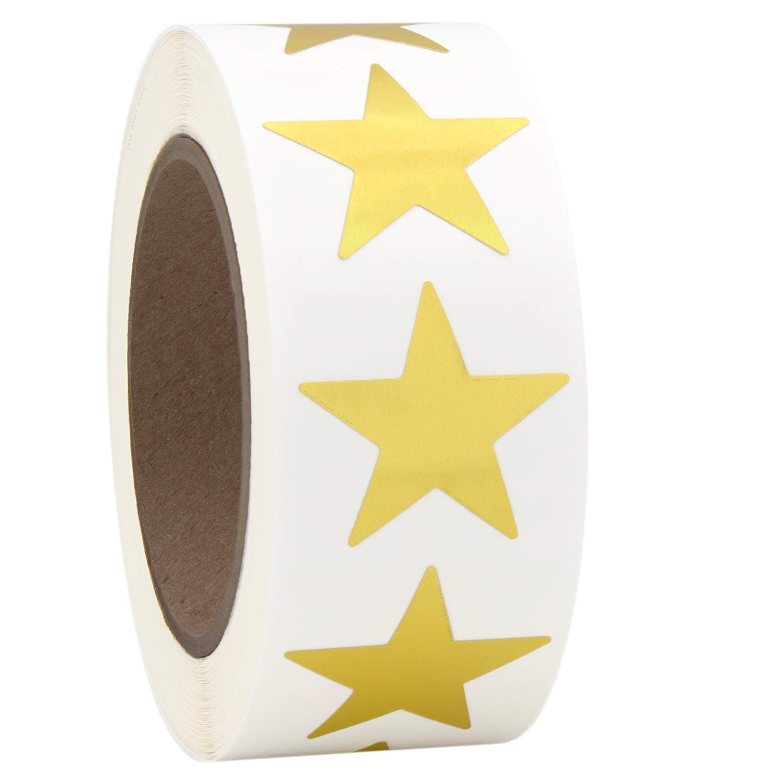 1" Gold Metallic Star Shape Foil Sticker Labels, 500 Labels per Roll, 1 Roll, 1 Inch