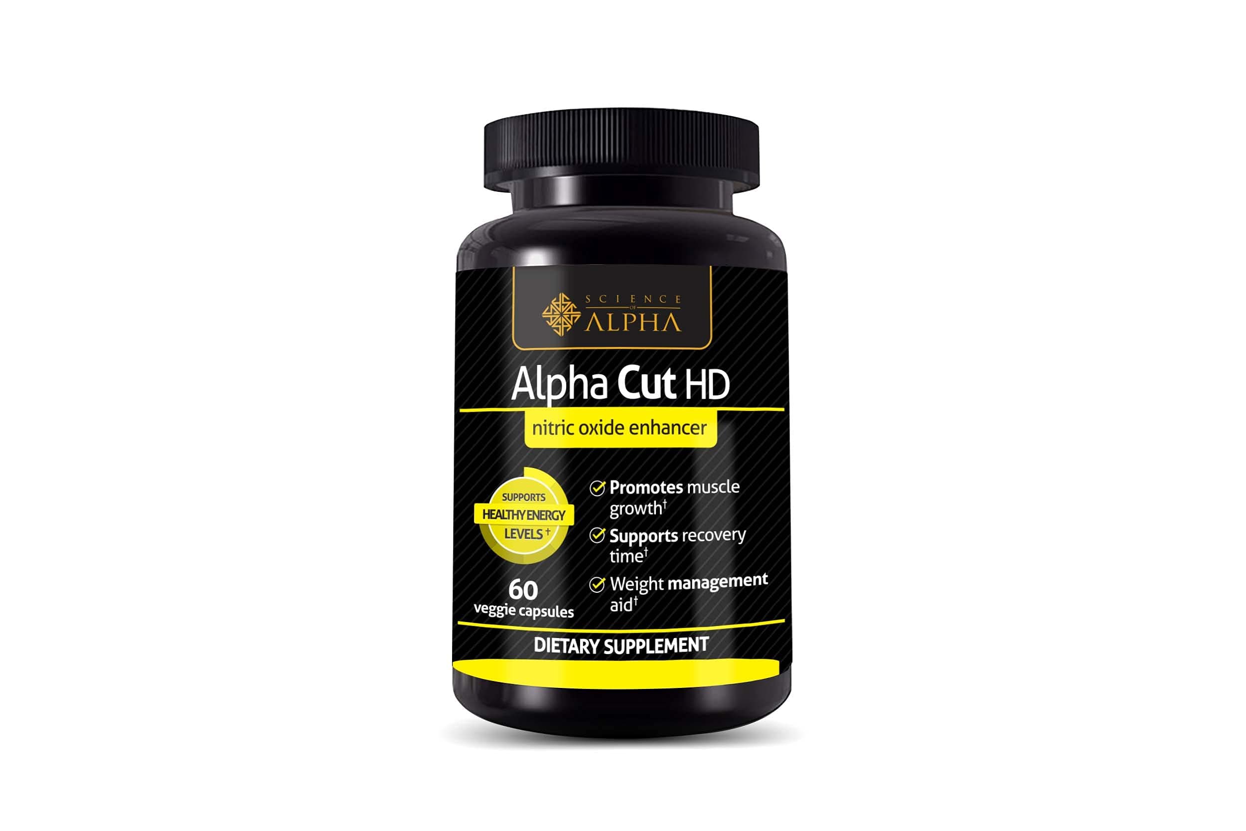 Science Of Alpha - Alpha Cut HD L-Arginine Pre-Workout Supplement - Nitric Oxide Booster for Muscle Growth, Vascularity & Energy - Essential Amino Acids to Support Physical Endurance - 60 Capsules