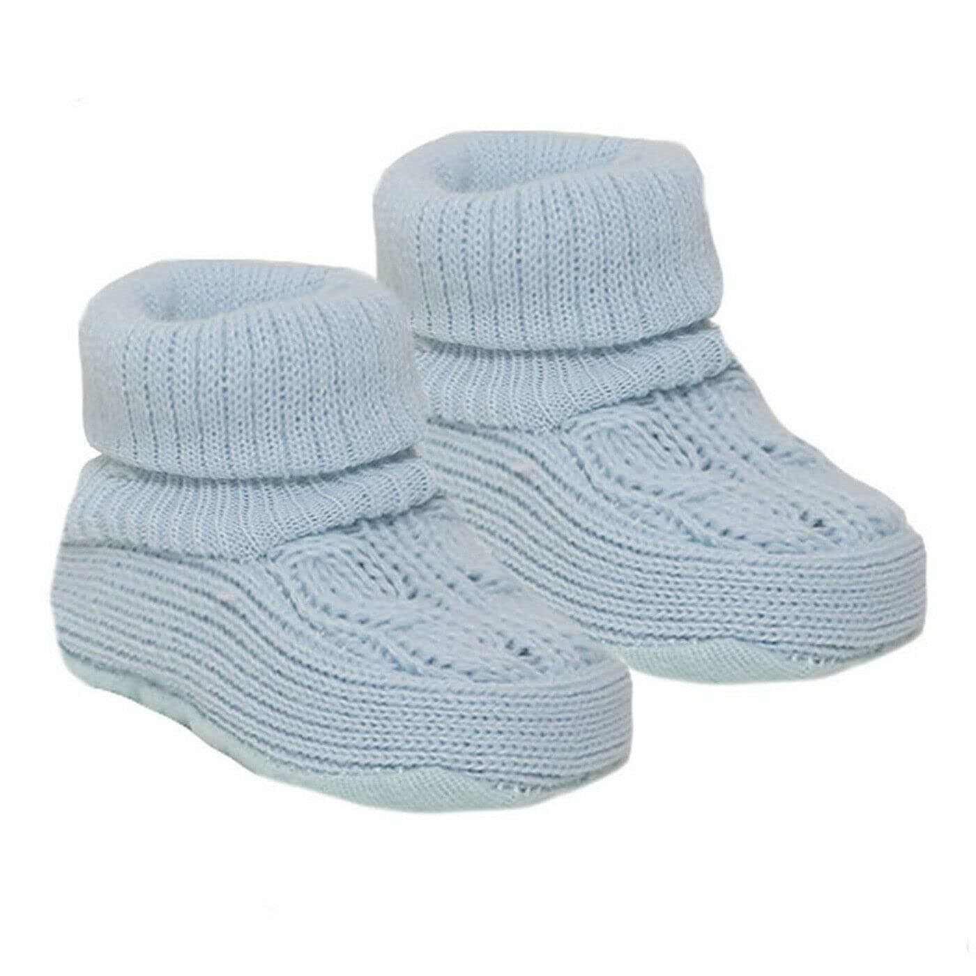 Royal Icon Newborn Baby Booties Baby Boys Girls Knitted Booties 1 Pair Plain Bootees NB-3 Months 1118