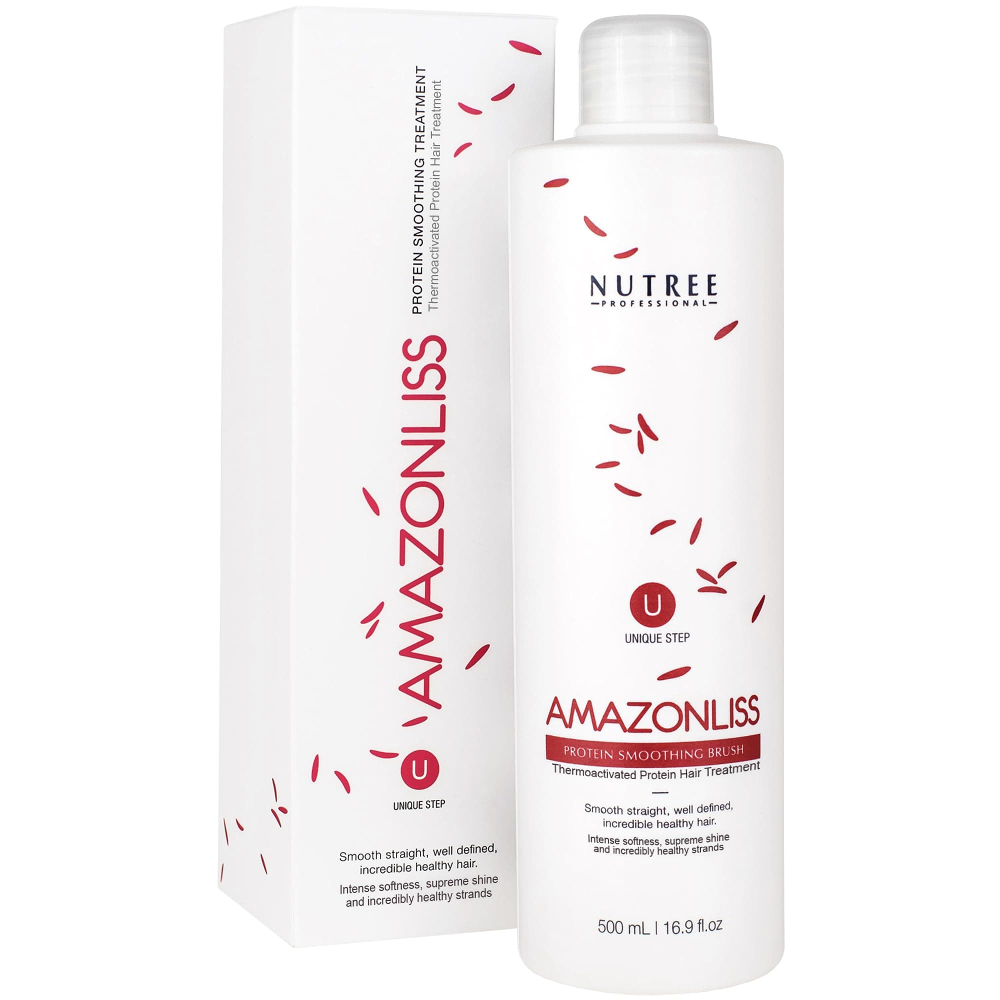 Nutree ProfessionalBrazilian Keratin Hair Treatment One Step Amazonliss Protein Hair Treatment Formaldehyde Free Hair Strengthening Alisado Brasileño Keratina Brasileña (One Step Keratin 16.9 Fl Oz)