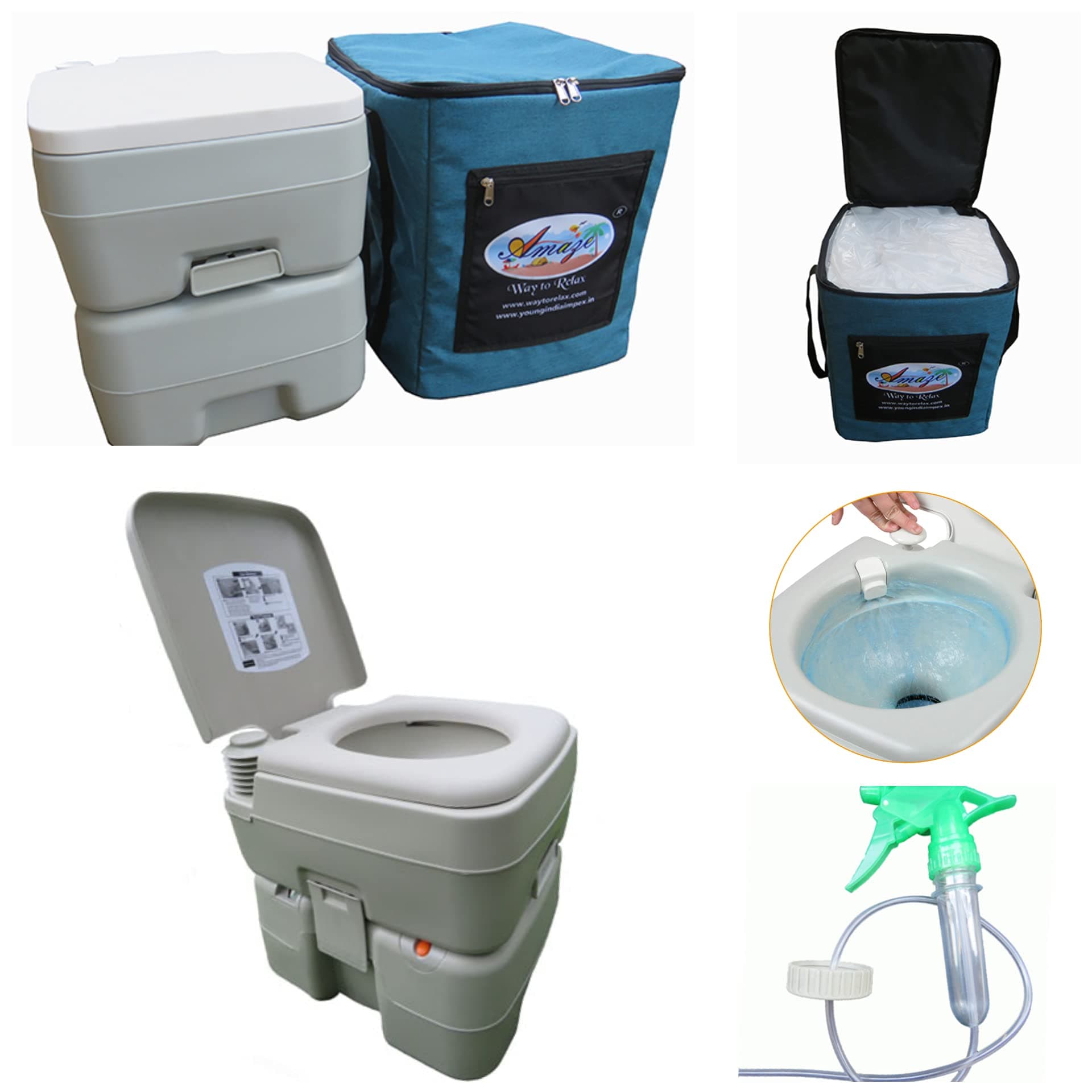 Portable Outdoor Camping Picnic Toilet Orthopaedic Aid Event Furniture Commode, Plastic