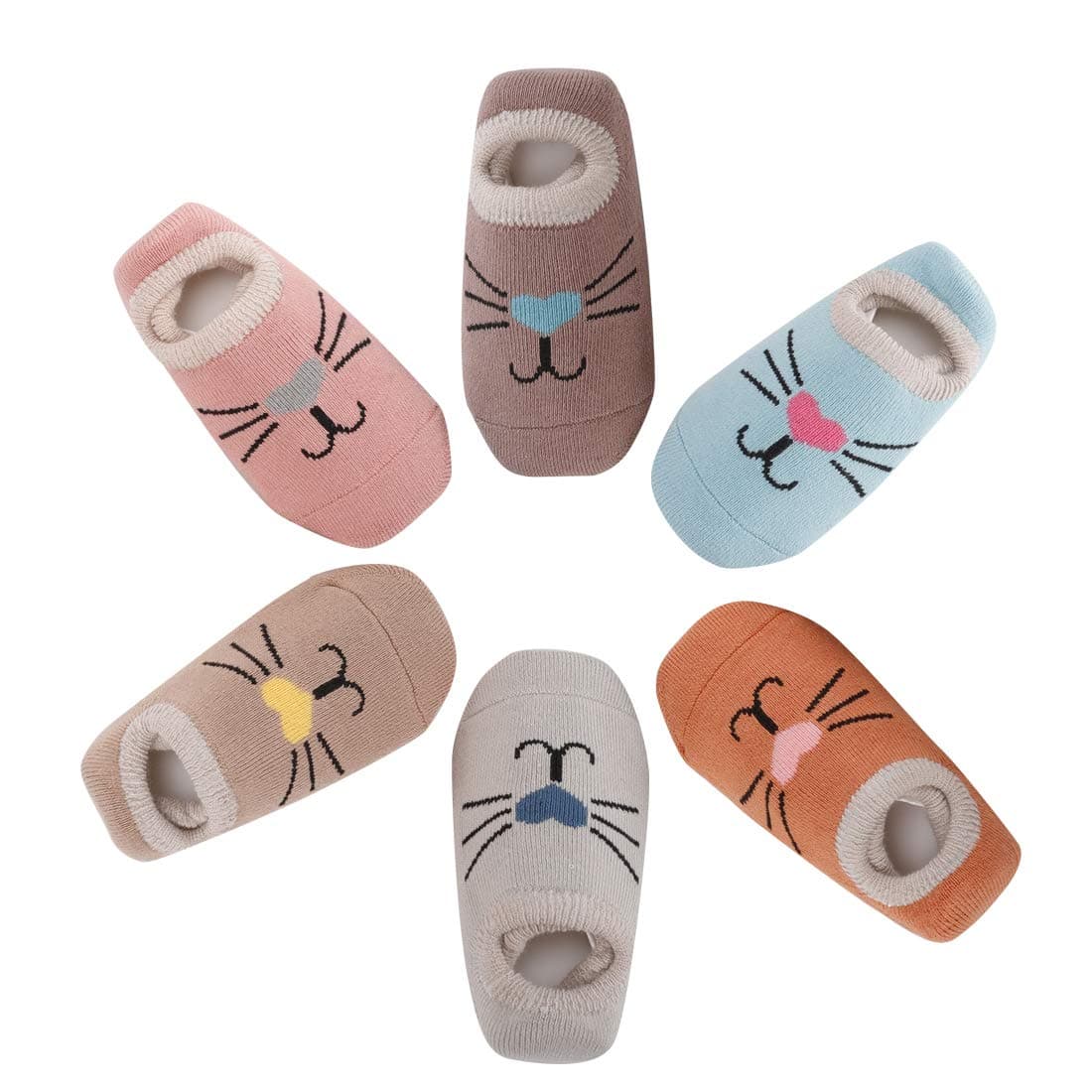 6 Pairs Baby Infant Boys Girls Anti Slip Socks Winter Warm Cute Animal Cotton Socks
