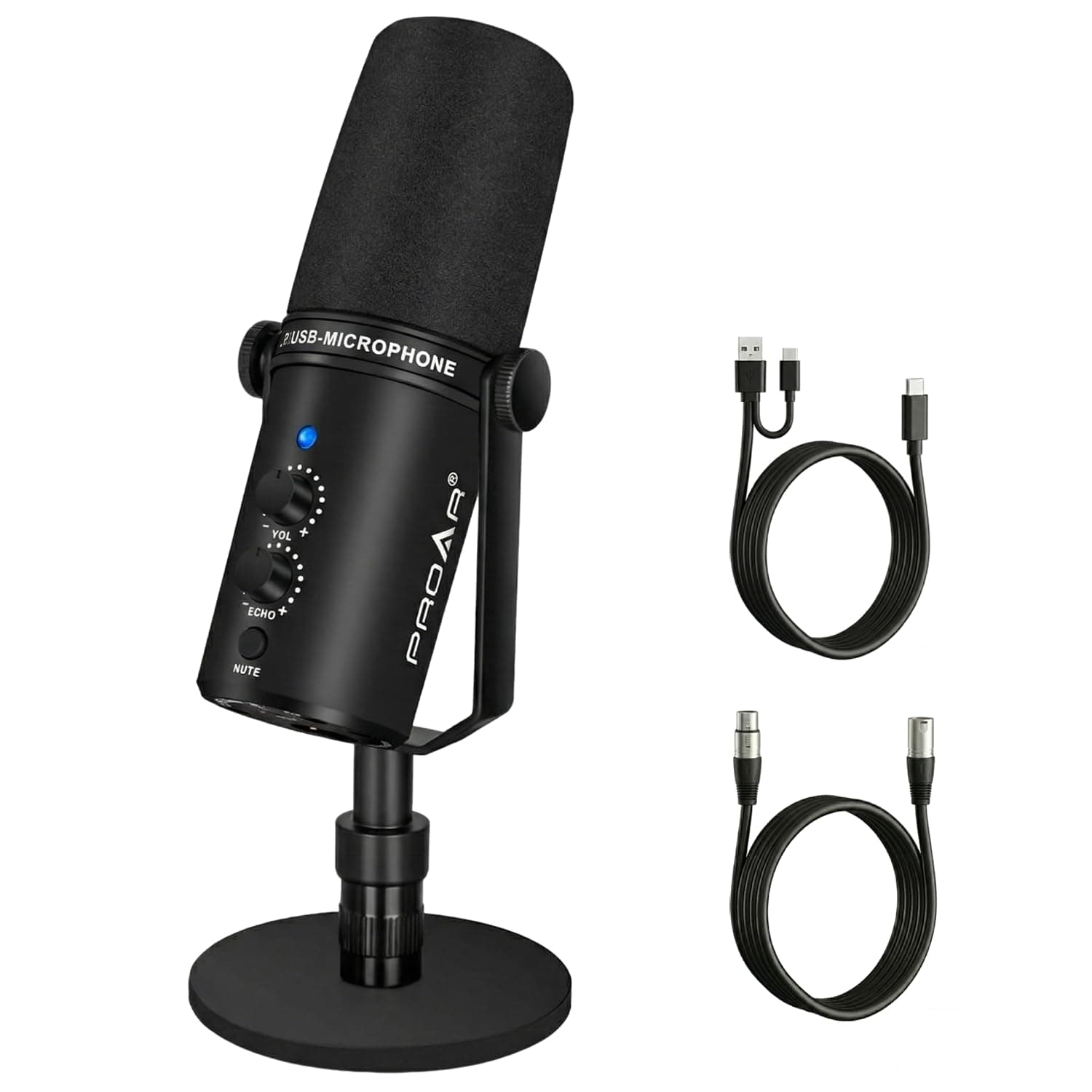 PROAR XLR/USB Dynamic Microphone,PC Computer Microphone for Podcasting,Vocal ...