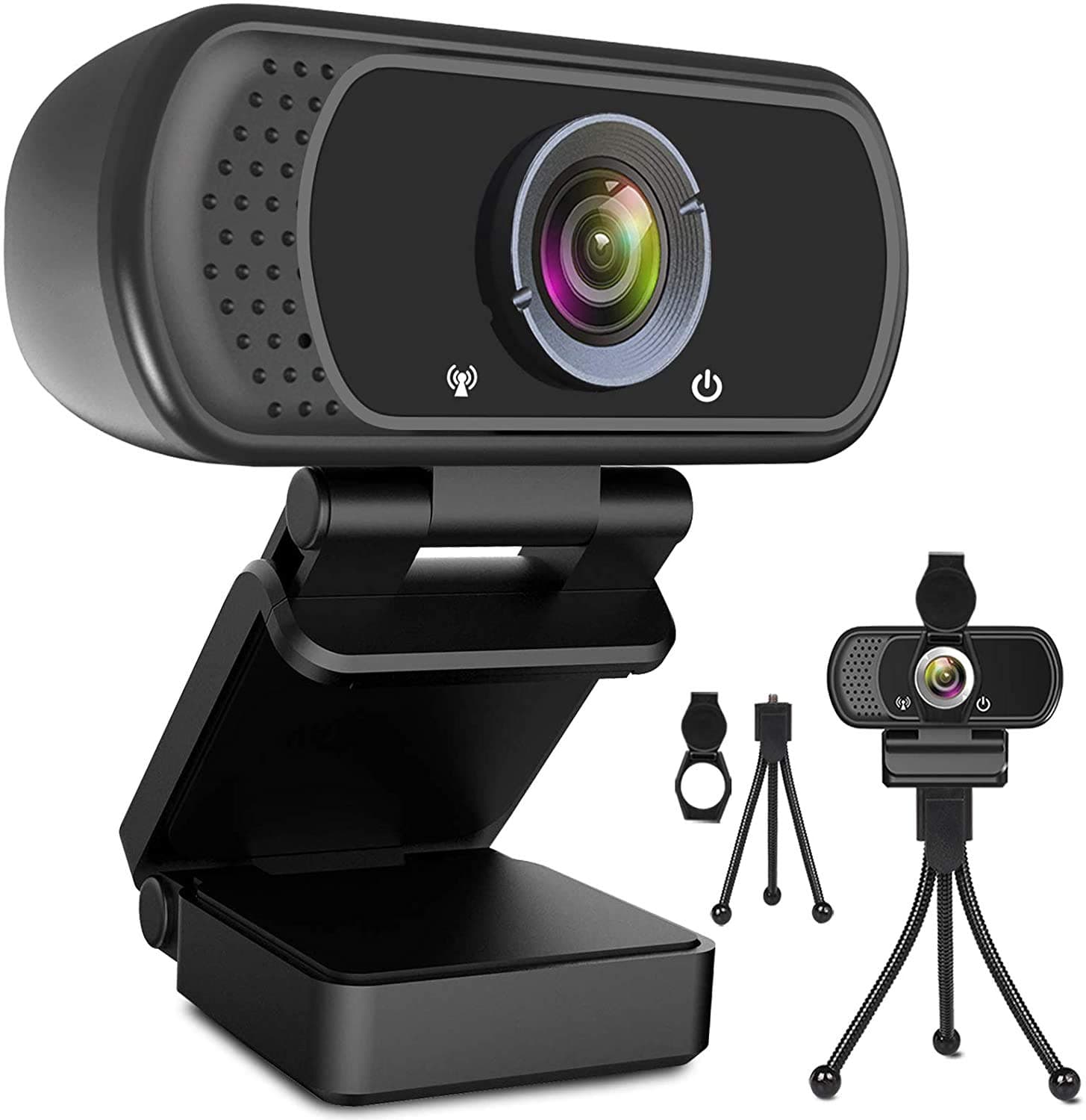 – Webcam HD 1080p Web Camera, USB PC Computer Web cam with Microphone, Laptop Desktop Full HD Camera Video Webcam 110 Degree Widescreen, Pro Streaming Web cam fr Recording, Calling, Conferencing, Gaming