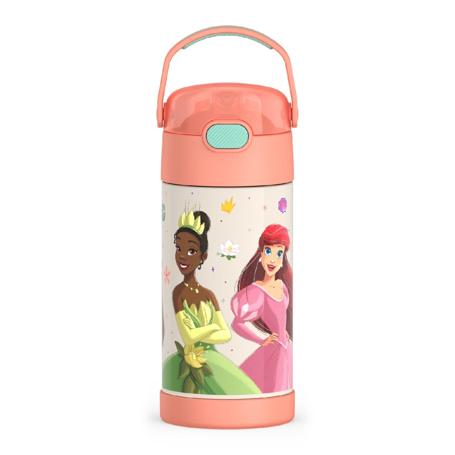 THERMOS FUNTAINER 12oz Stainless Steel Vacuum Insulated Kids Straw Bottle Disney Princess