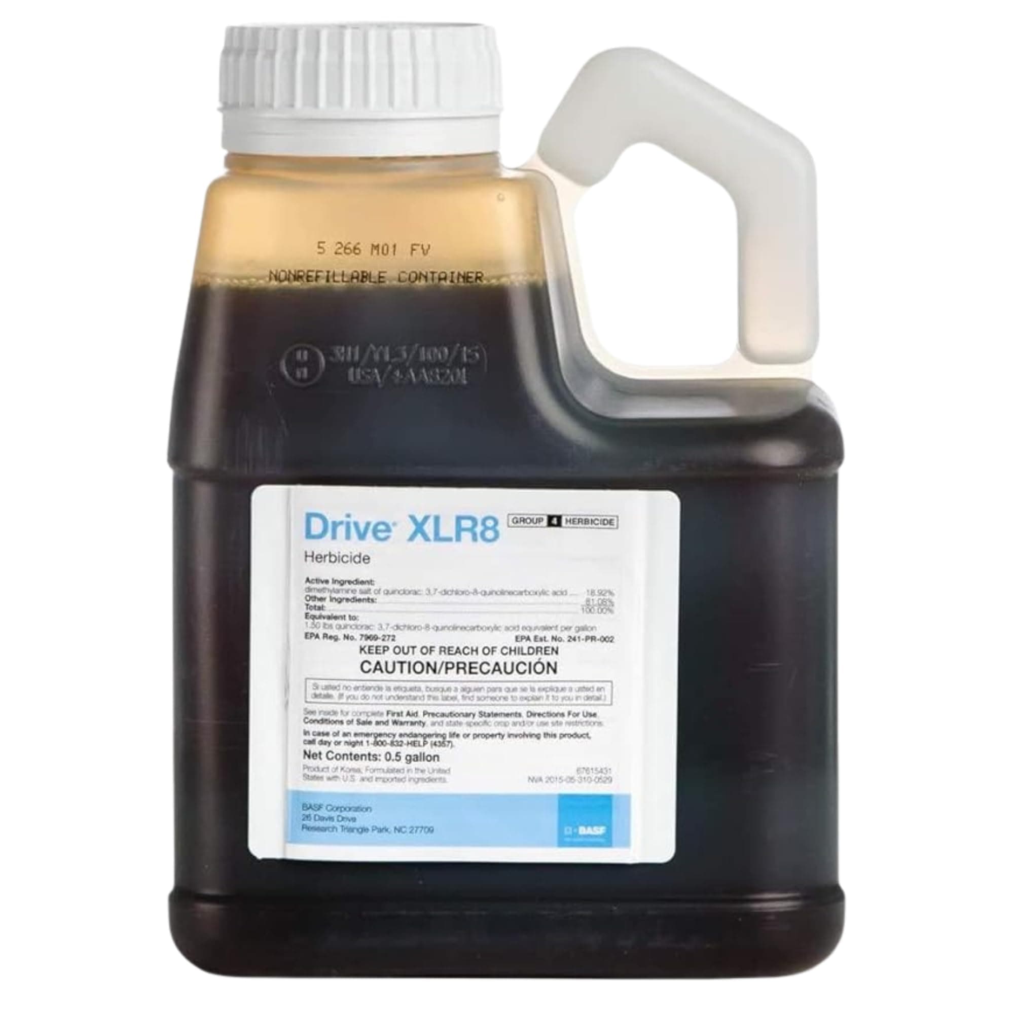 Drive XLR8 Crabgrass Killer for Lawn & Turf, Post Emergent Grassy & Broadleaf Weed Control, Active Ingredient Quinclorac, 30 Day Residual, Herbicide, Concentrate 64 Ounce