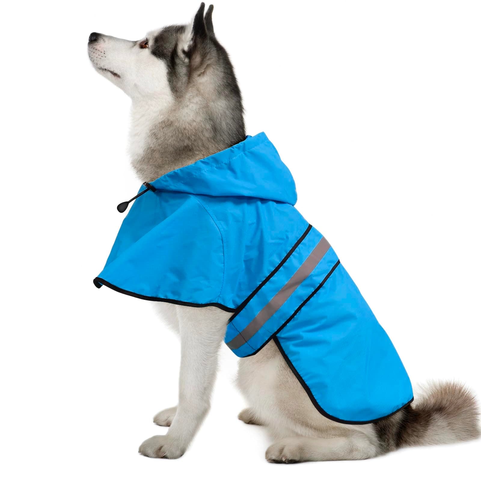 Weesiber Dog Raincoat, Adjustable Waterproof Dog Rain Jacket Poncho with Reflective Strip and Leash Hole, Lightweight Pet Rain Coat for Small to X-Large Doggos (XL, Blue)
