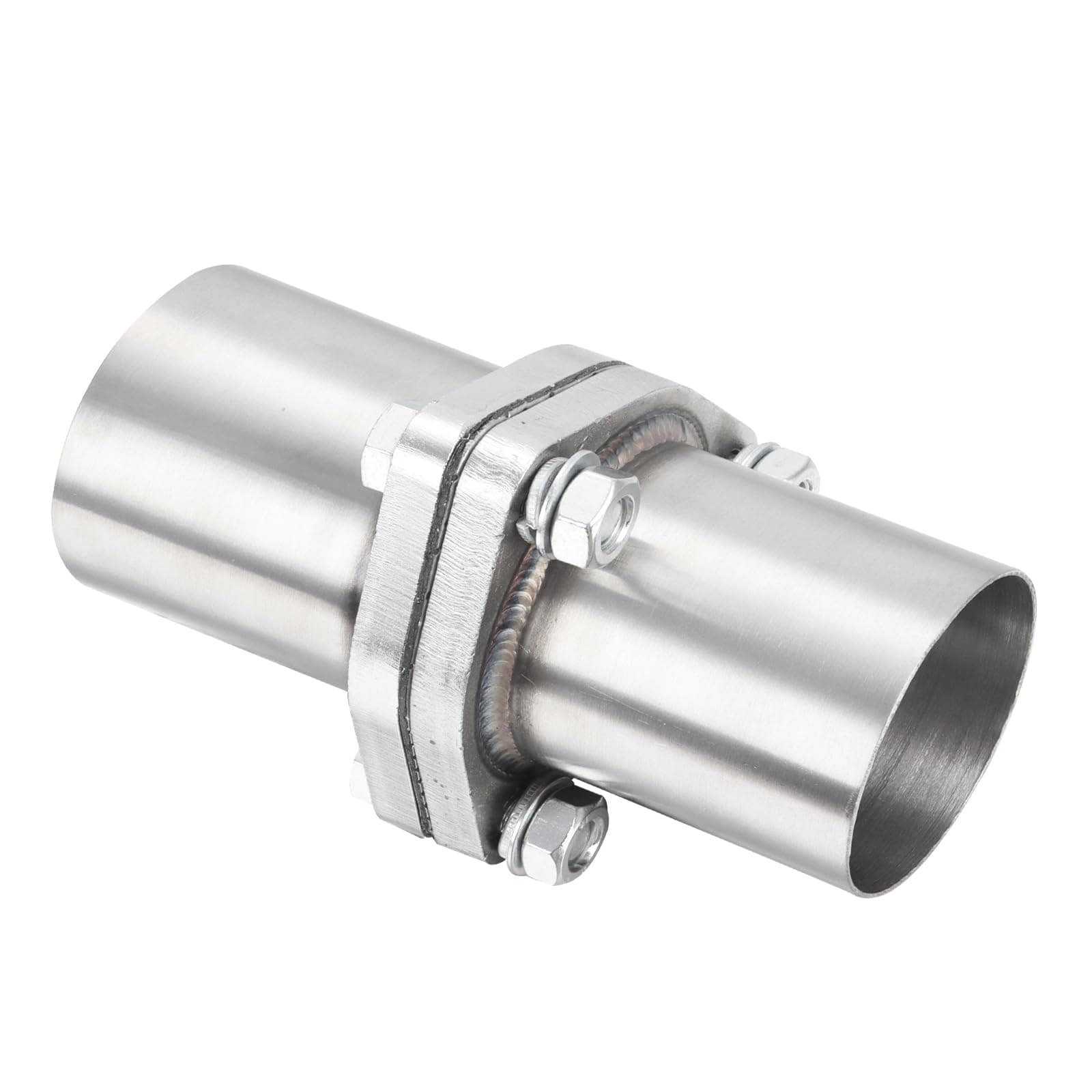 LCGP Exhaust Flange Repair Piping Kit 2.5" OD with Gasket and 3 Bolts for Quick Fix Repair,304 Universal Stainless Steel Exhaust Flange Pipe