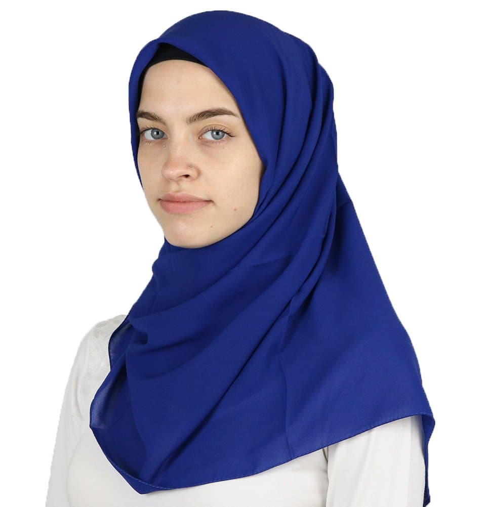 Medine Square Solid Chiffon Turkish Hijab Islamic Scarf 42x42in