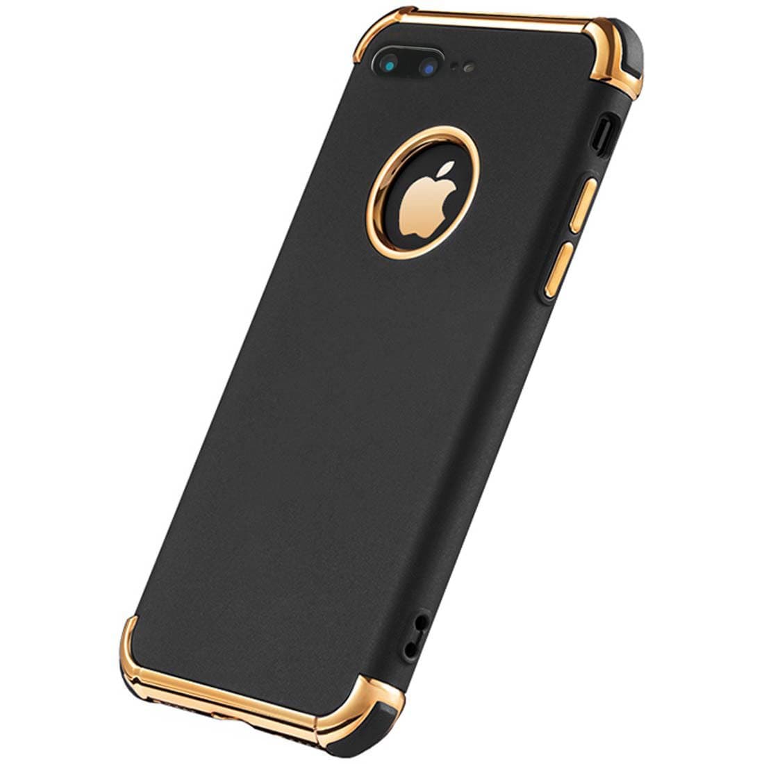 iPhone 8 Plus Case, Ultra Slim Flexible iPhone 8 Plus Matte Case, Styles 3 in 1 Electroplated Shockproof Luxury Cover Case, Magnetic Phone Case for iPhone 8 Plus (Black)