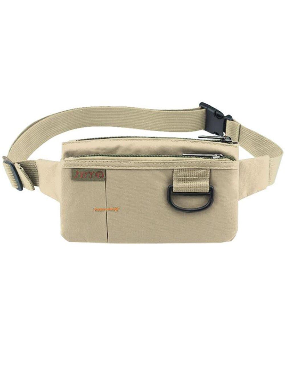Outdoor Sports Running & Fitness & Travel Waterproof Utralthin Polyester Waist Pack/Bag Runner Belt Chest Pack(D Buckle Khaki)