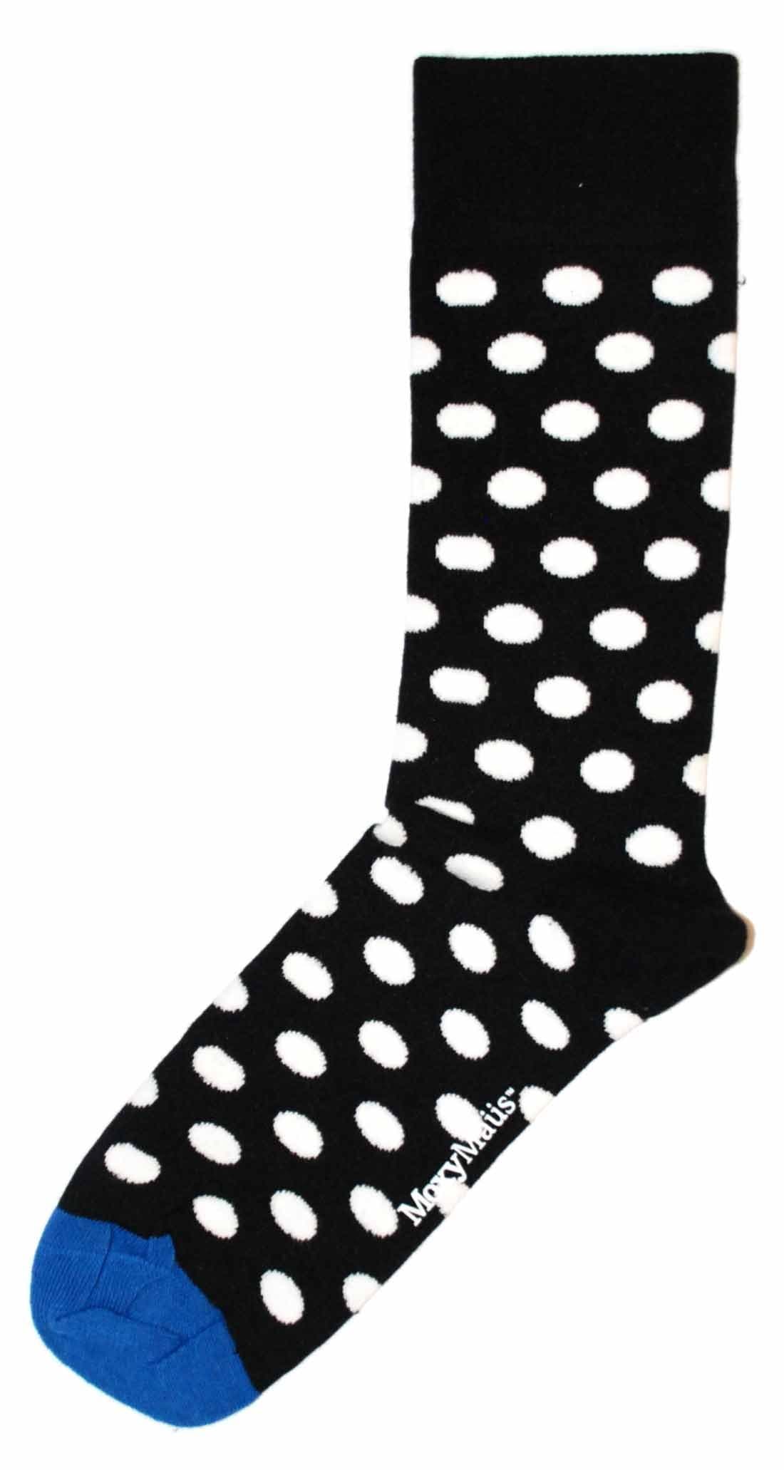 Moxy Maus Black White Polka Dot Dress Socks US 8-12.5