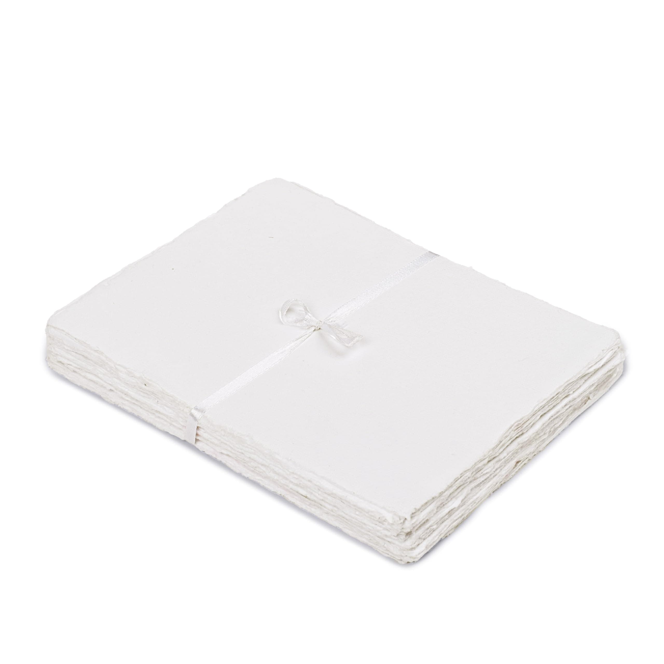 LEATHER VILLAGE Watercolor Paper- 7 X 10 inches - 20 Sheets Watercolor Paper for Drawing, Sketching, Painting & Crafts - 150 GSM Thick Deckle Edge Virgin Cotton Handmade Paper - White