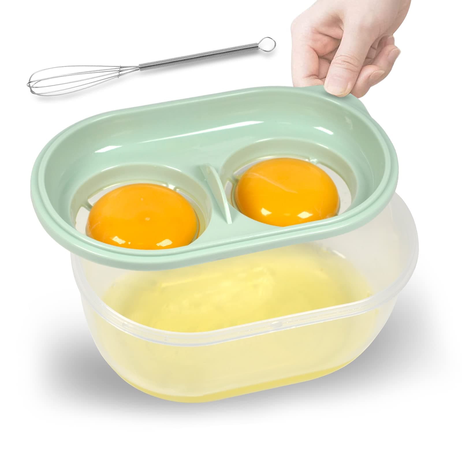 Egg White Separator with Egg Beater, Egg Separator Yolk White Separator Egg Filter Storage Box Food Grade Level Kitchen Gadgets Egg Separator for Kitchen Cooking Gadgets