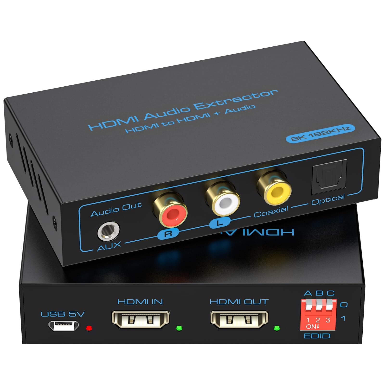 8K HDMI 2.1 Audio Extractor 4K120Hz to Optical 3.5mm AUX Adapter Splitter Converter Supports HDCP Digital DTS 5.1 PCM for PS4 PS5 Xbox