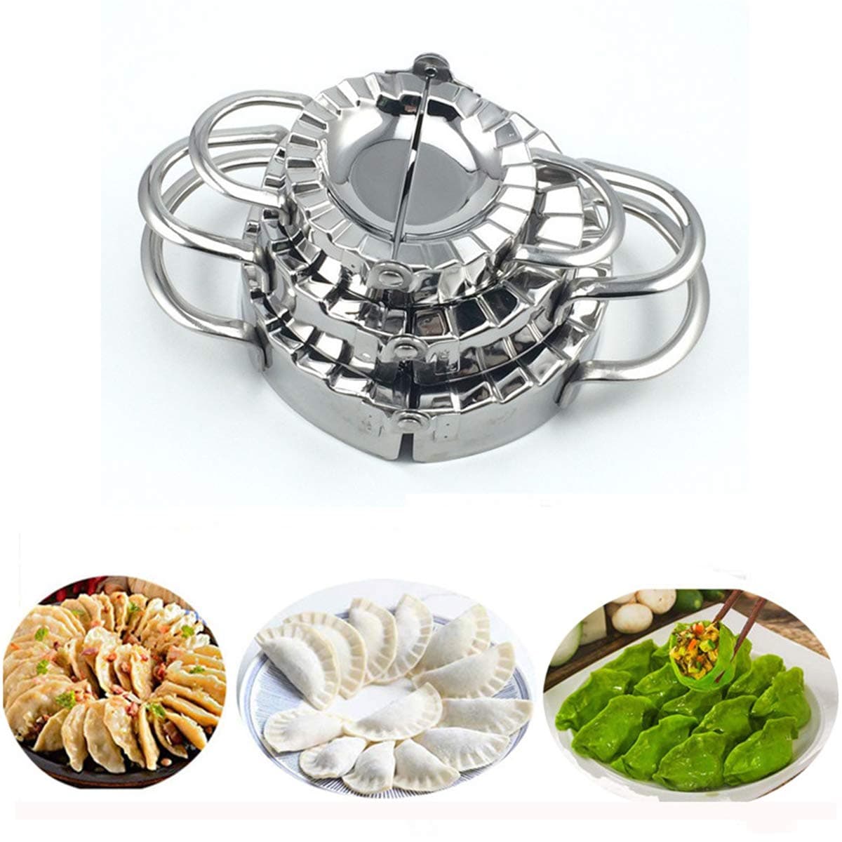 LaceDaisy 3 Pack Stainless Steel Dumpling Maker and Dough Press Dough Cutter, Dumpling Pie Ravioli Mould Pastry Maker Tool for Cooking Kitchen Accessories#1