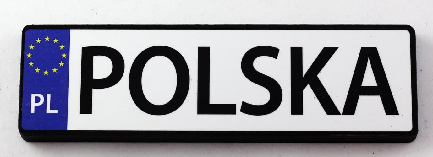 Poland EU License Plate Wood Fridge Magnet