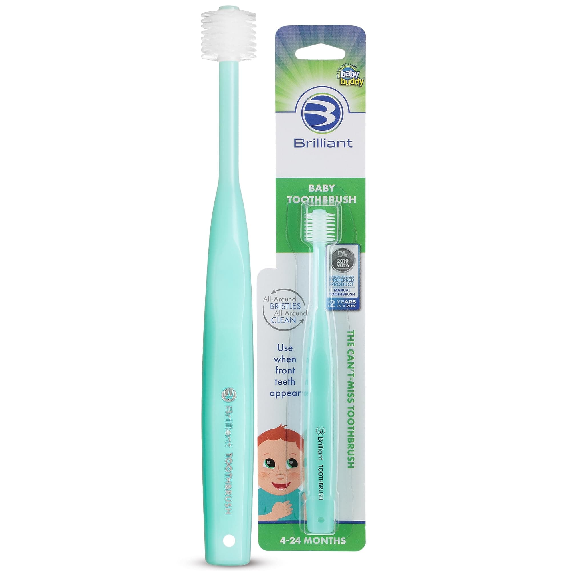 Baby Buddy 360 Toothbrush Step 1 Stage 5 for Babies/Toddlers, Kids Love Them, Green by Baby Buddy