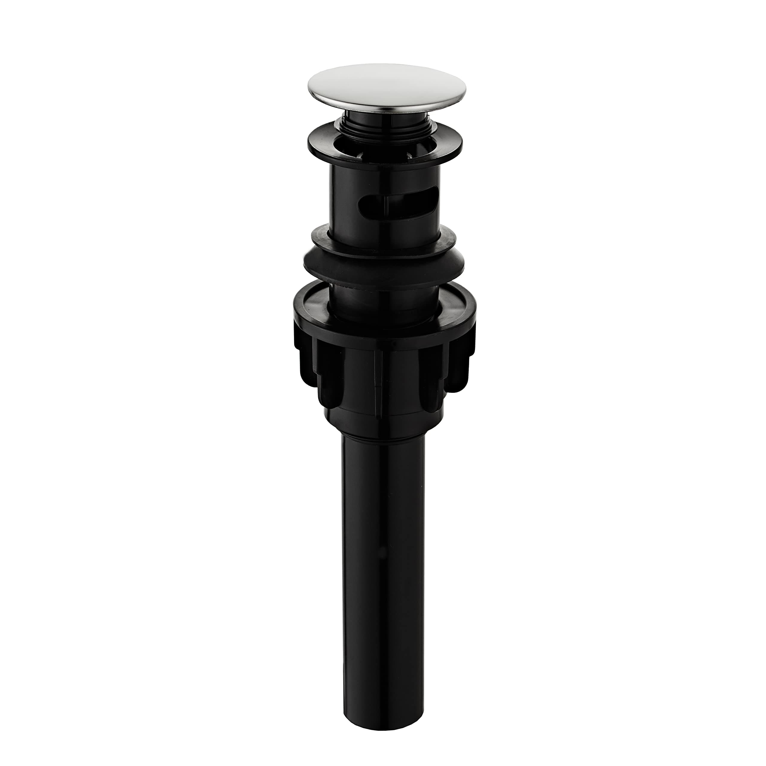 Gangang Bathroom Sink Drain with Overflow Vessel Sink Lavatory Vanity Pop Up Drain Stopper Chrome Cap, ABS Plastic Rustproof