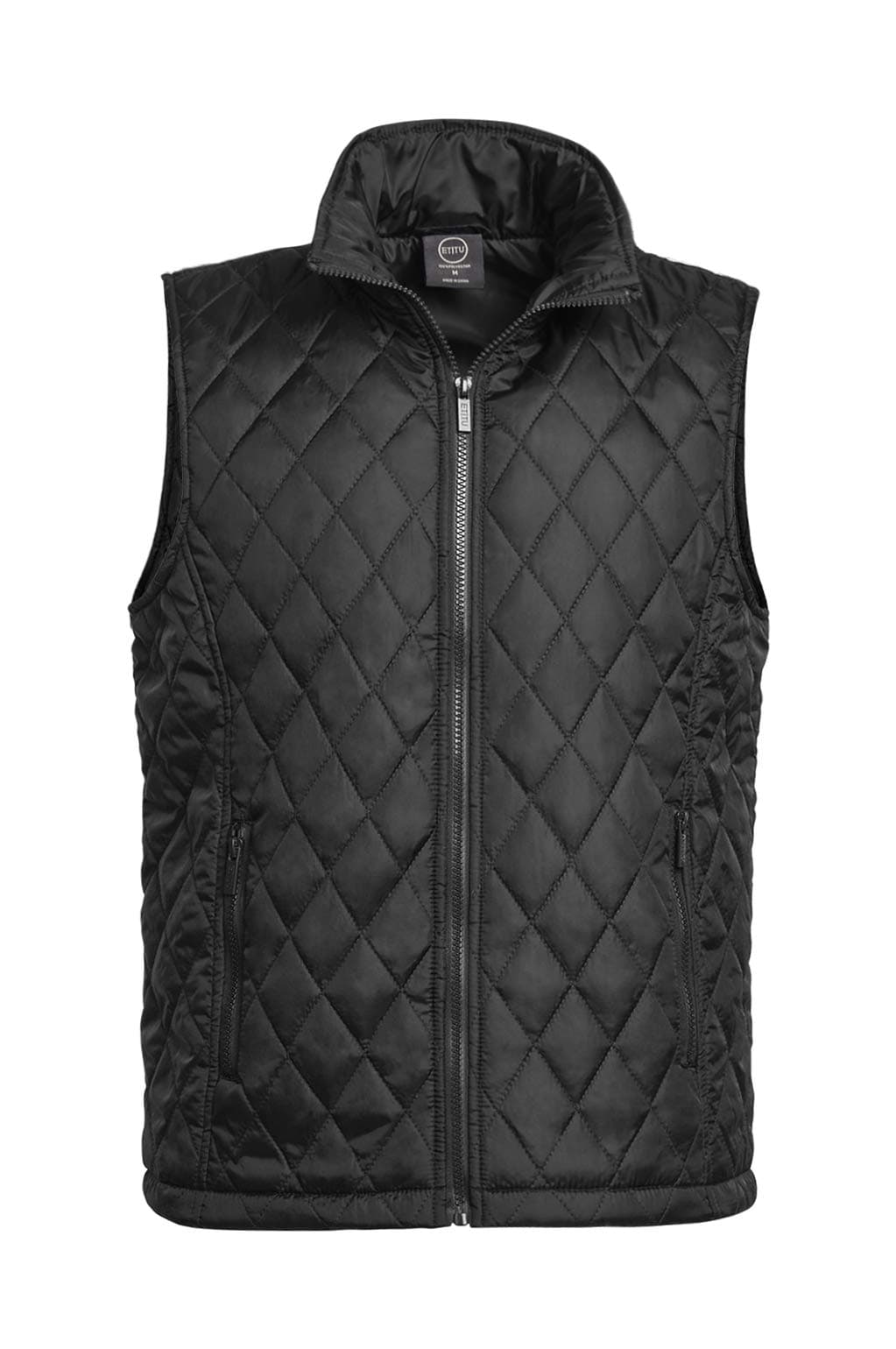 ET TU Men's Lightweight Puffer Vest, Black (Diamond Quilted), 3X-Large