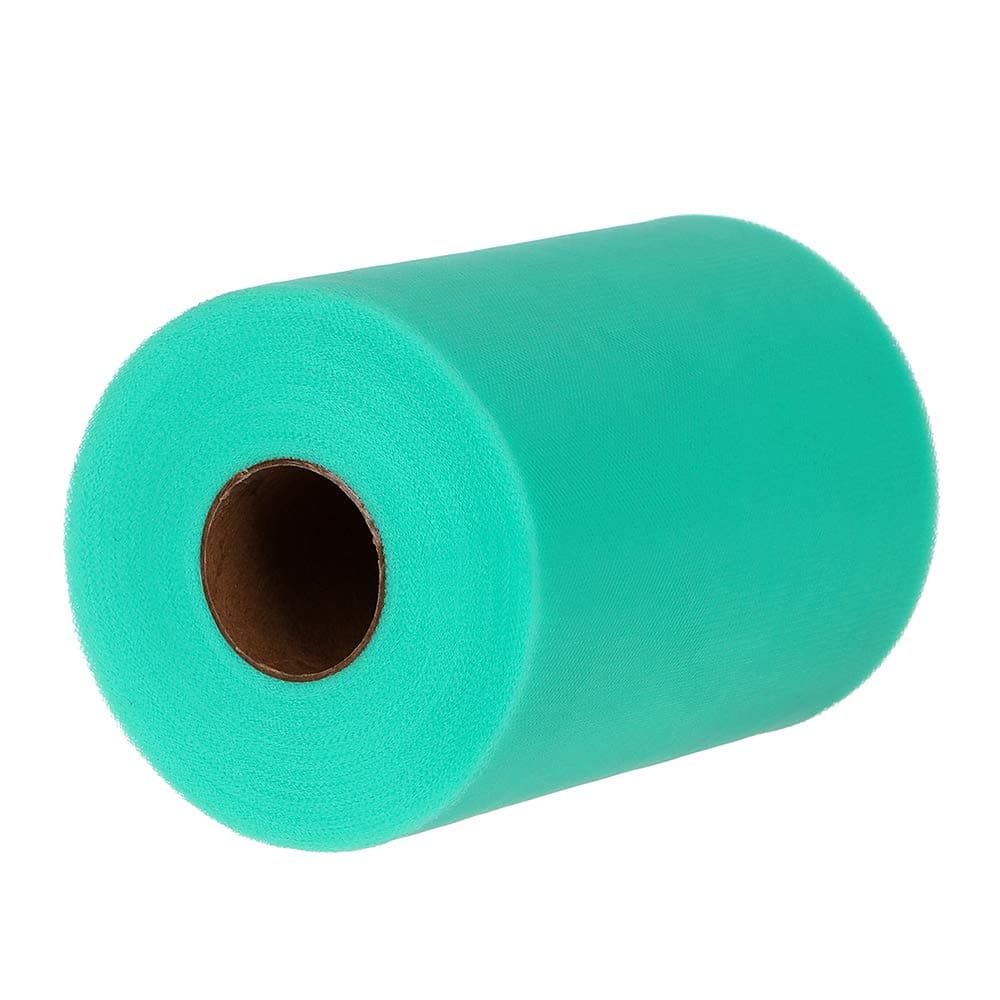 Tulle Roll Spool Fabric for Sewing, Table Skirt and Wedding Decoration,6 Inches by 100 Yards! (Tiffany Green)