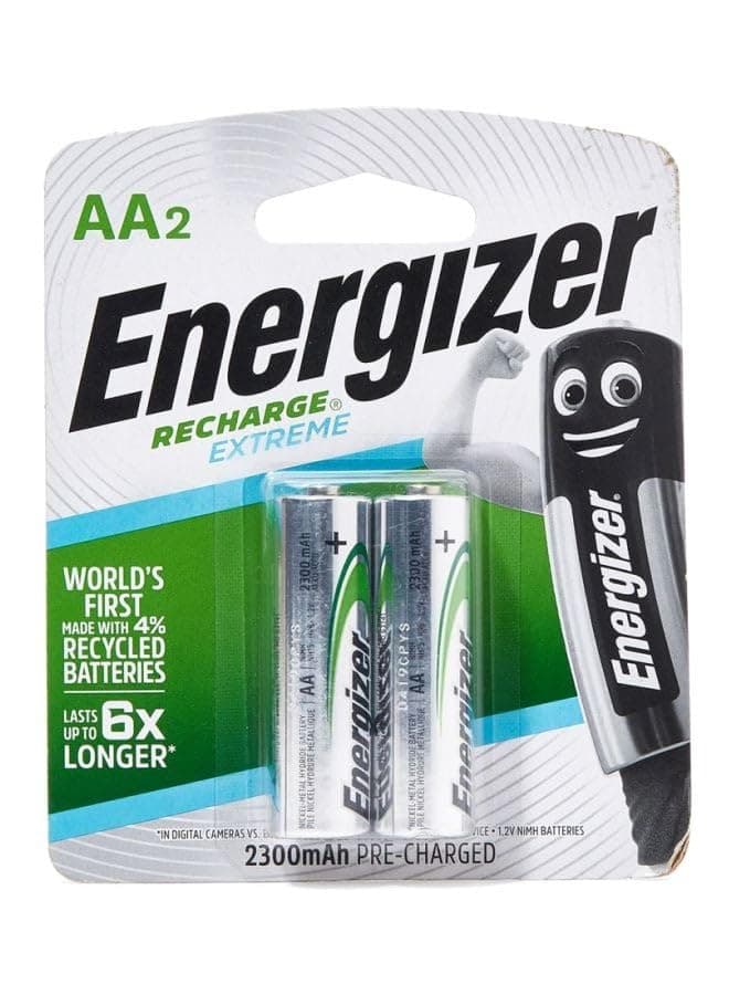 Recharge Pack Of 2 Batteries Silver 20X15X25