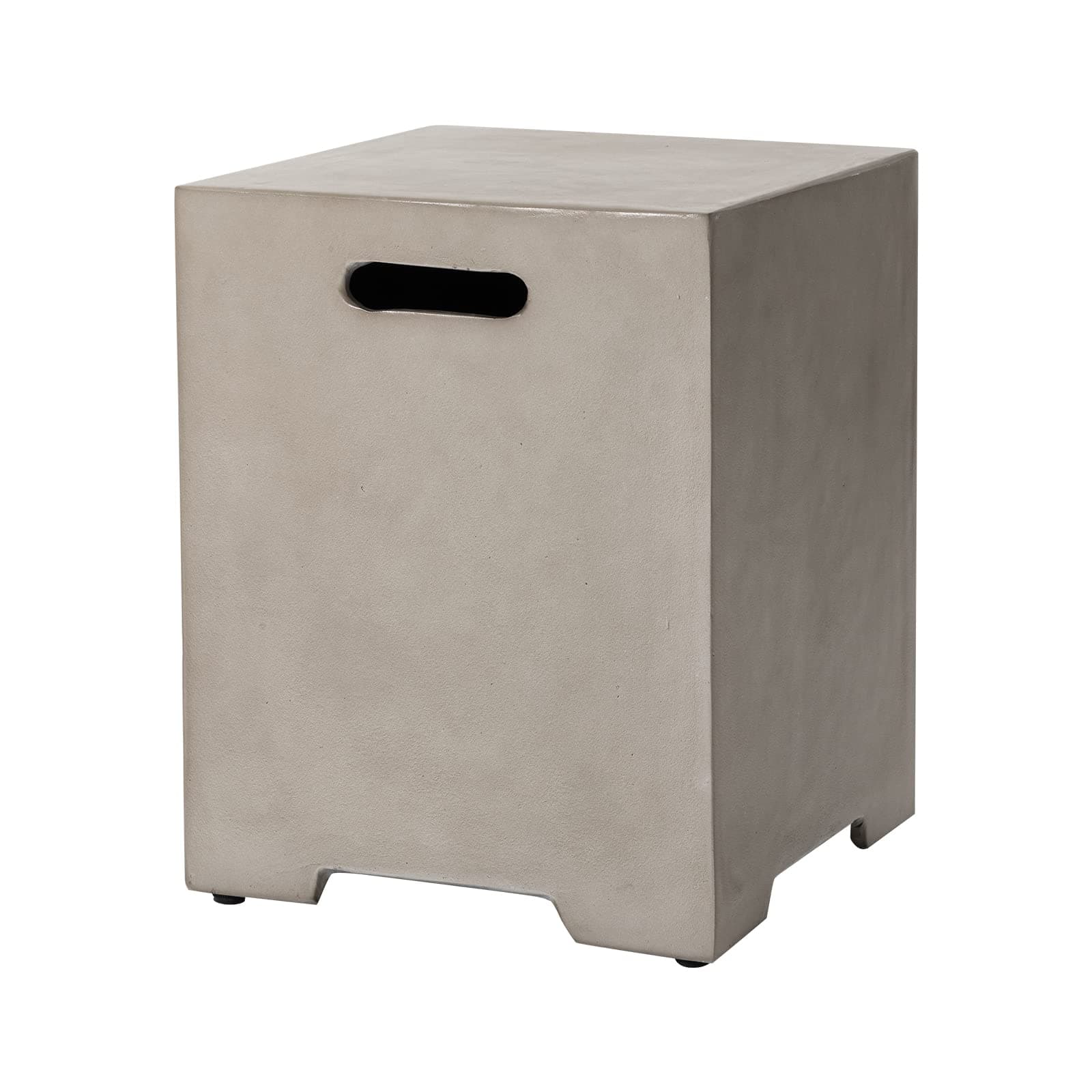 Outdoor Hideaway Tank Table for Gas Fire Pits, Hides Standard 20lb 16-inch Propane Tank Cover w Side Handles (Mist Gray)