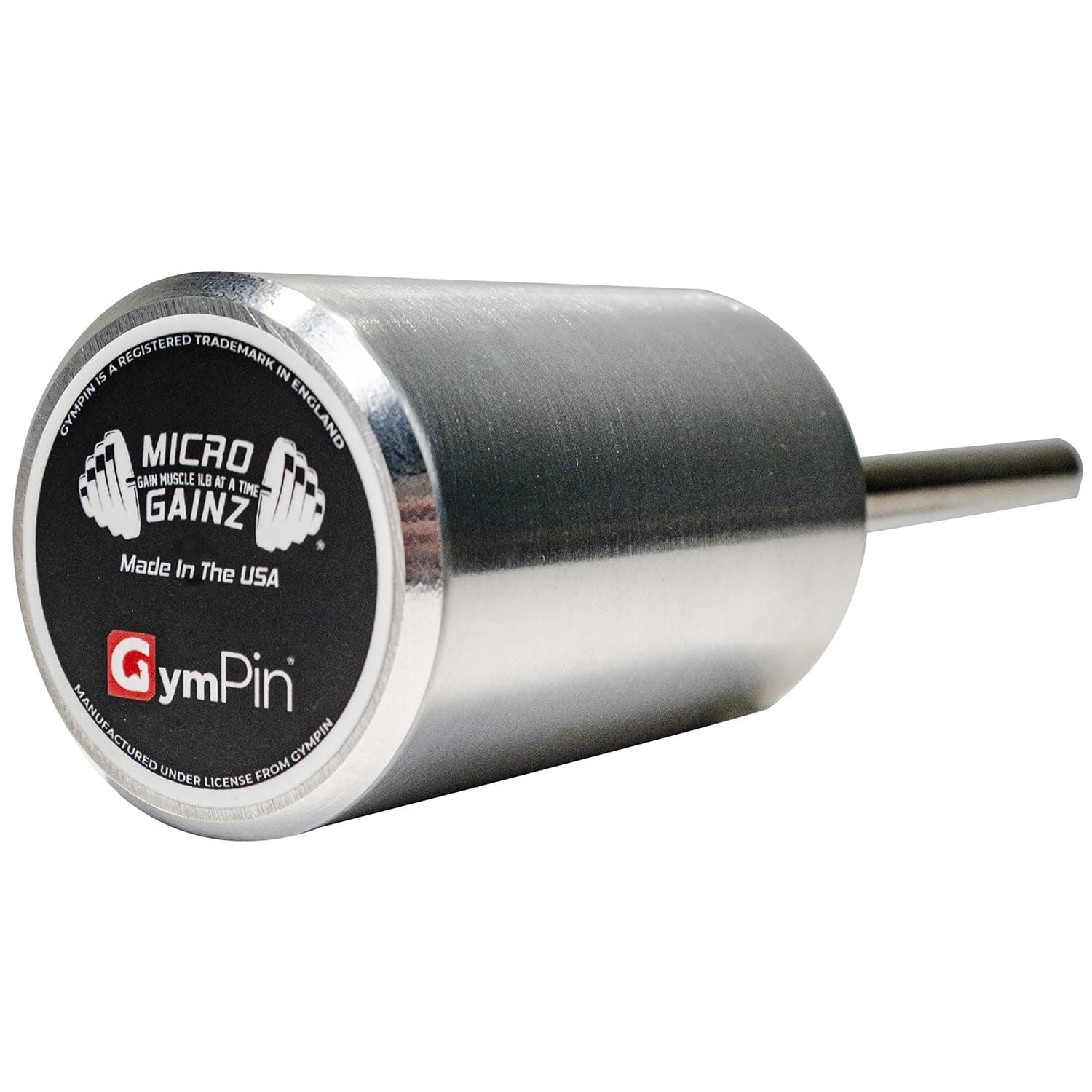 Micro Gainz GymPin 5/16 or 3/8" Pin Size, Designed to Allow Additional Olympic Weight Plates to be Added to The Side of Your Cable Machine Weight Stack, Made in The USA