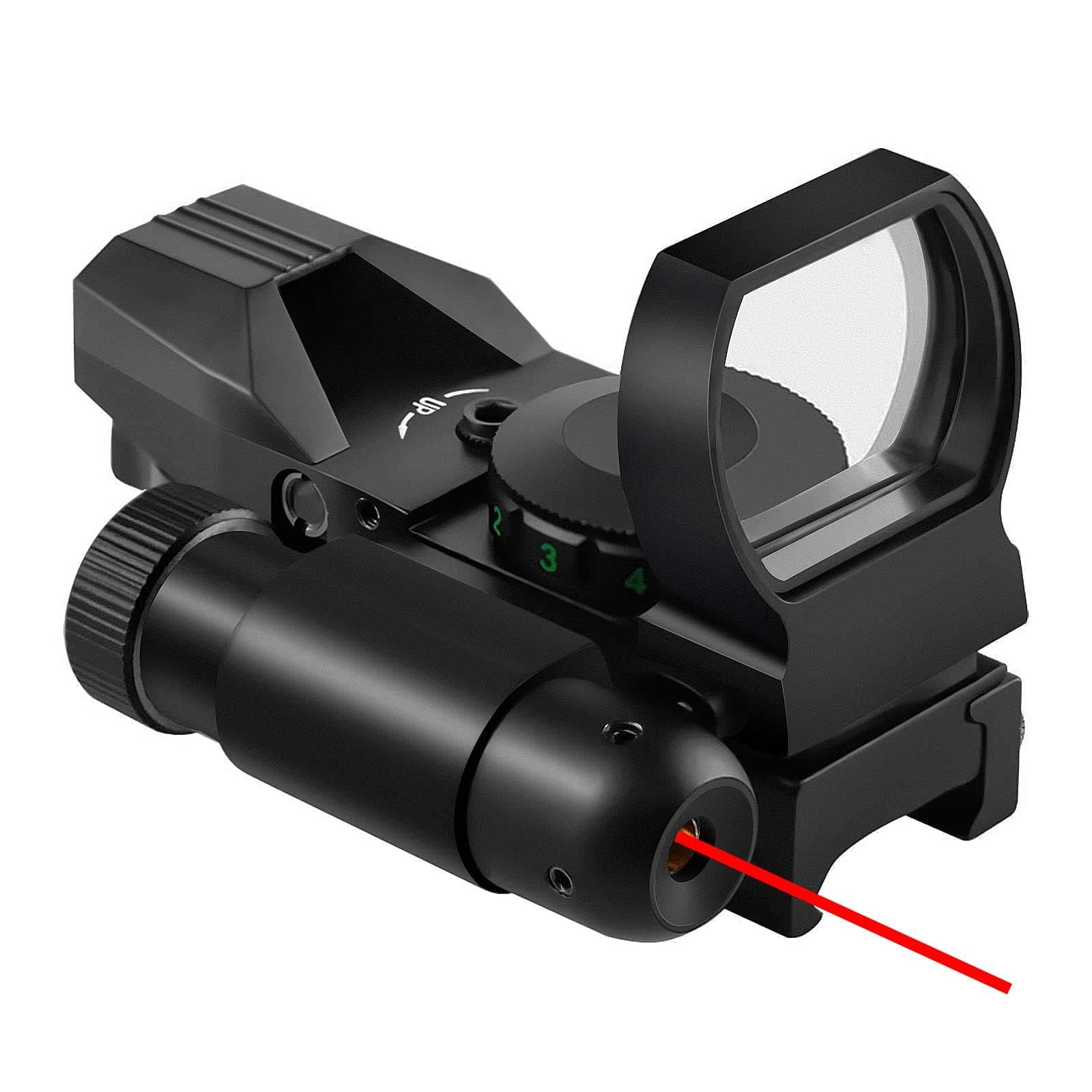Reflex Sight,Adjustable 4 Reticle Styles 5 Brightness Settings Red Green Dot Sight with 20mm Rail Mount