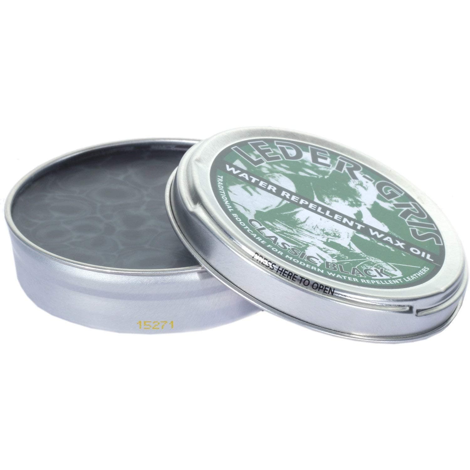 AltbergLeder-Gris Waterproof Boot Wax / Oil For Leather Boots 80g Tin (Black)