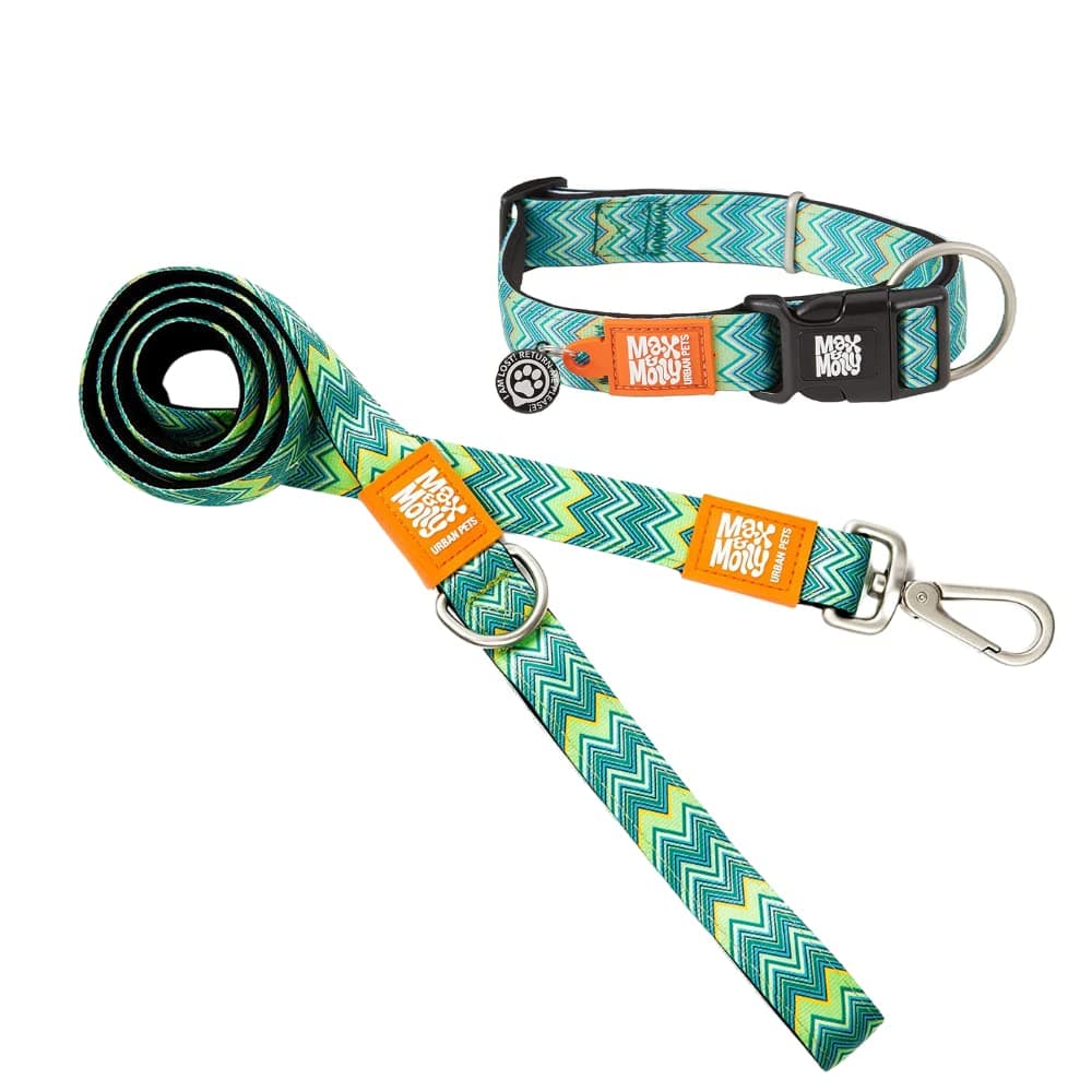 Max & Molly Classic Dog Lead and Collar, 4FT Neoprene Padded Leash, Waterproof & Machine Washable Leash and Comfortable Padded Neoprene Dog Collar with Smart-ID Tag for Small Dogs