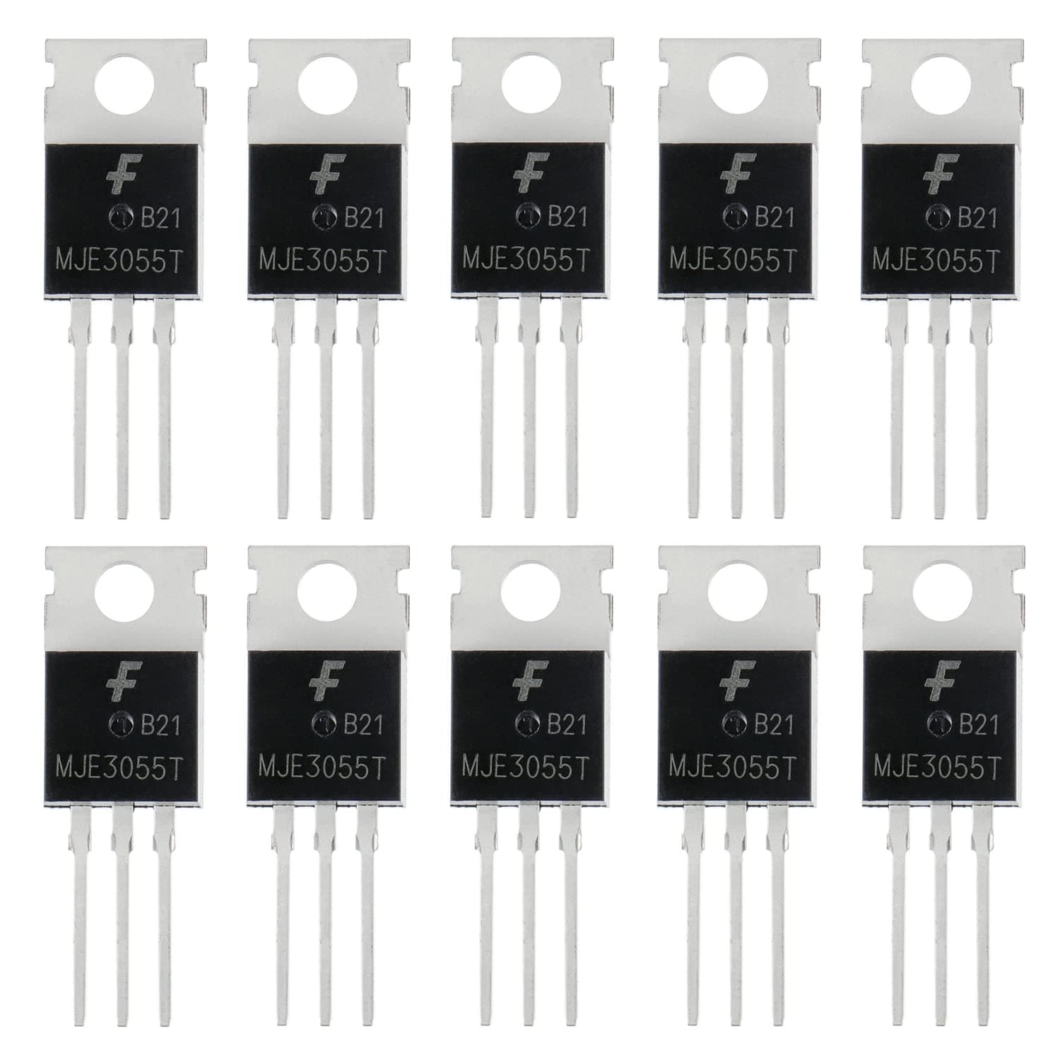 BOJACK MJE3055T 10A 60V NPN Transistor for General Purpose and Switching Applications-Replace MJE3055（Pack of 10)