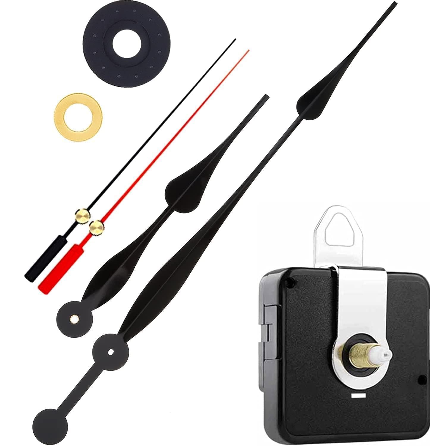 Ronota A Product of SONAM Quartz Sweep Silent Movement Machine for Wall Clock (Hands house-12.2cm,minuted-26.3cm, second-14.2cm) (Made in India 100%) (Black)