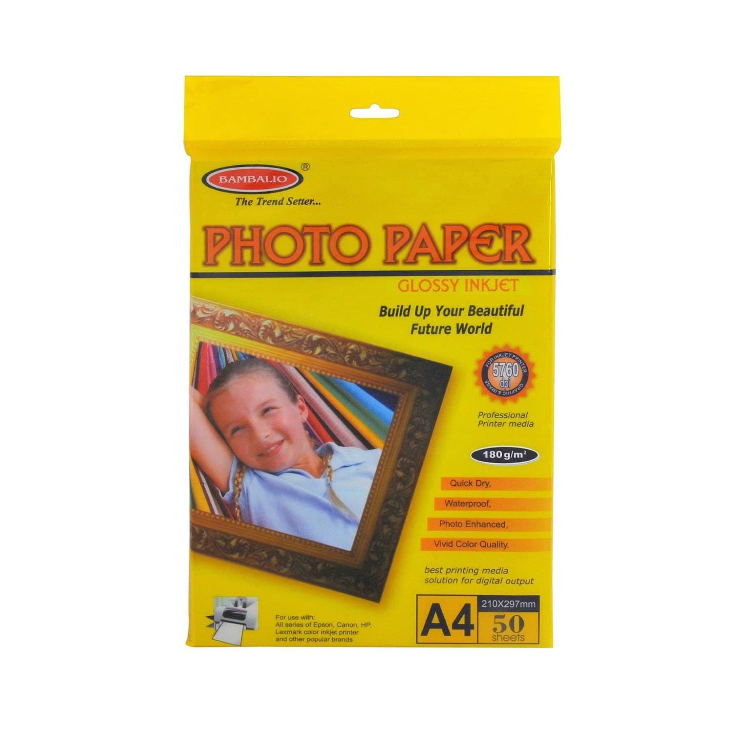 BPG 180-50 (Classic) Glossy Photo Paper, 180 gsm, 50 Sheets A4 Size