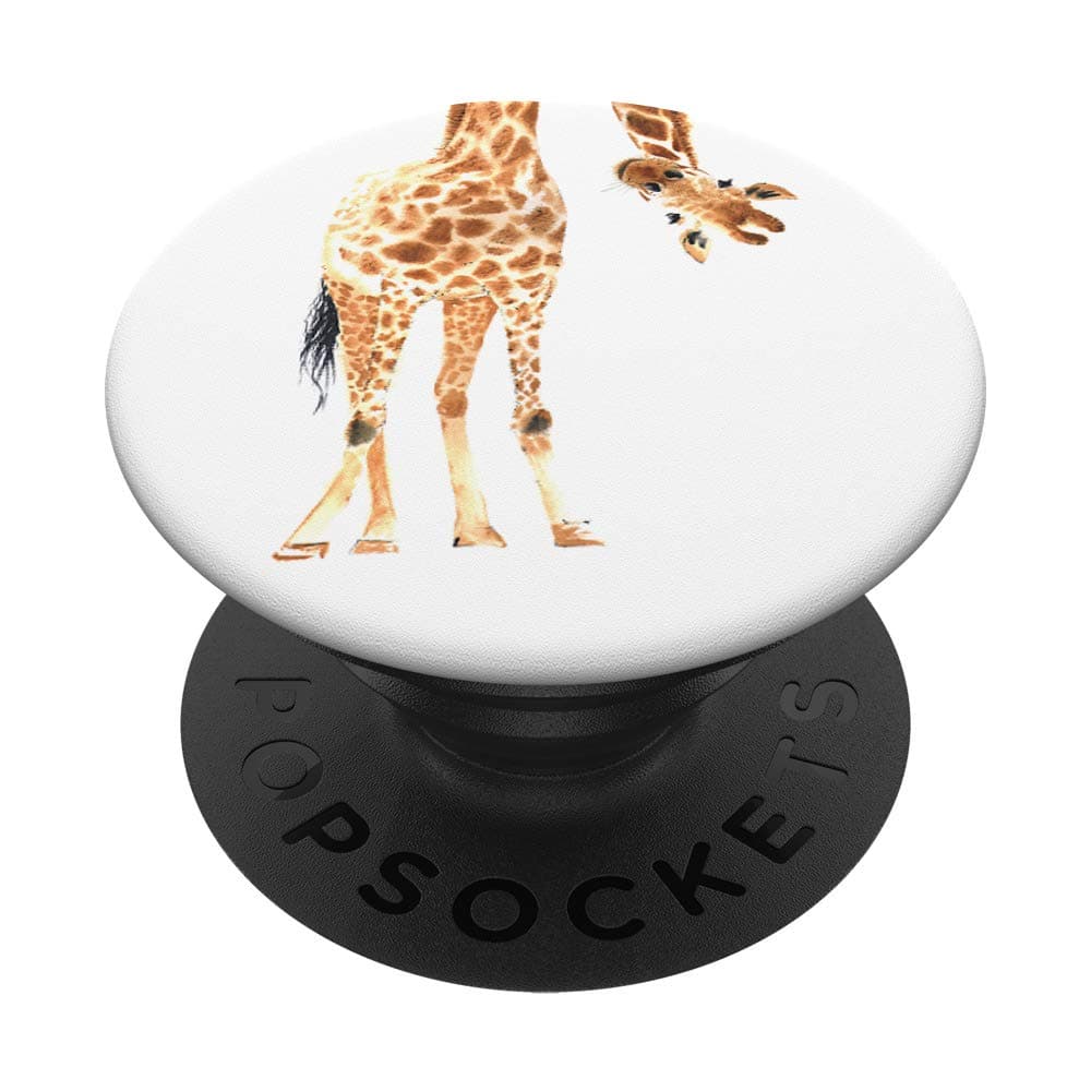 Giraffe Watercolor Animal On White PopSockets PopGrip: Swappable Grip for Phones & Tablets