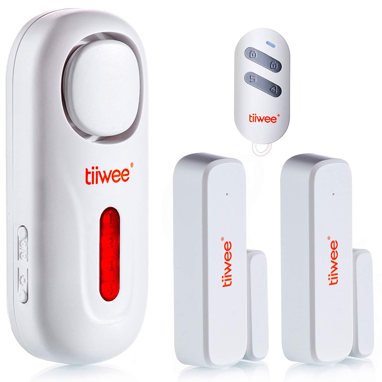 tiiwee Home Alarm Starter Kit - Alarm System with 2 Window & Door Sensors and Remote Control - Expandable - Alarm Mode or Notification Mode - Wireless Alarm System Security Technology Burglary Protection