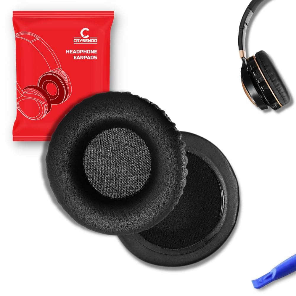 Crysendo Headphone Cushion 70mm / 6cm Headphone Cushion for JABRA Evolve 30 Headset | Replacement Headphones Cushions Pads PU Leather & Upgraded Soft Foam (Black)