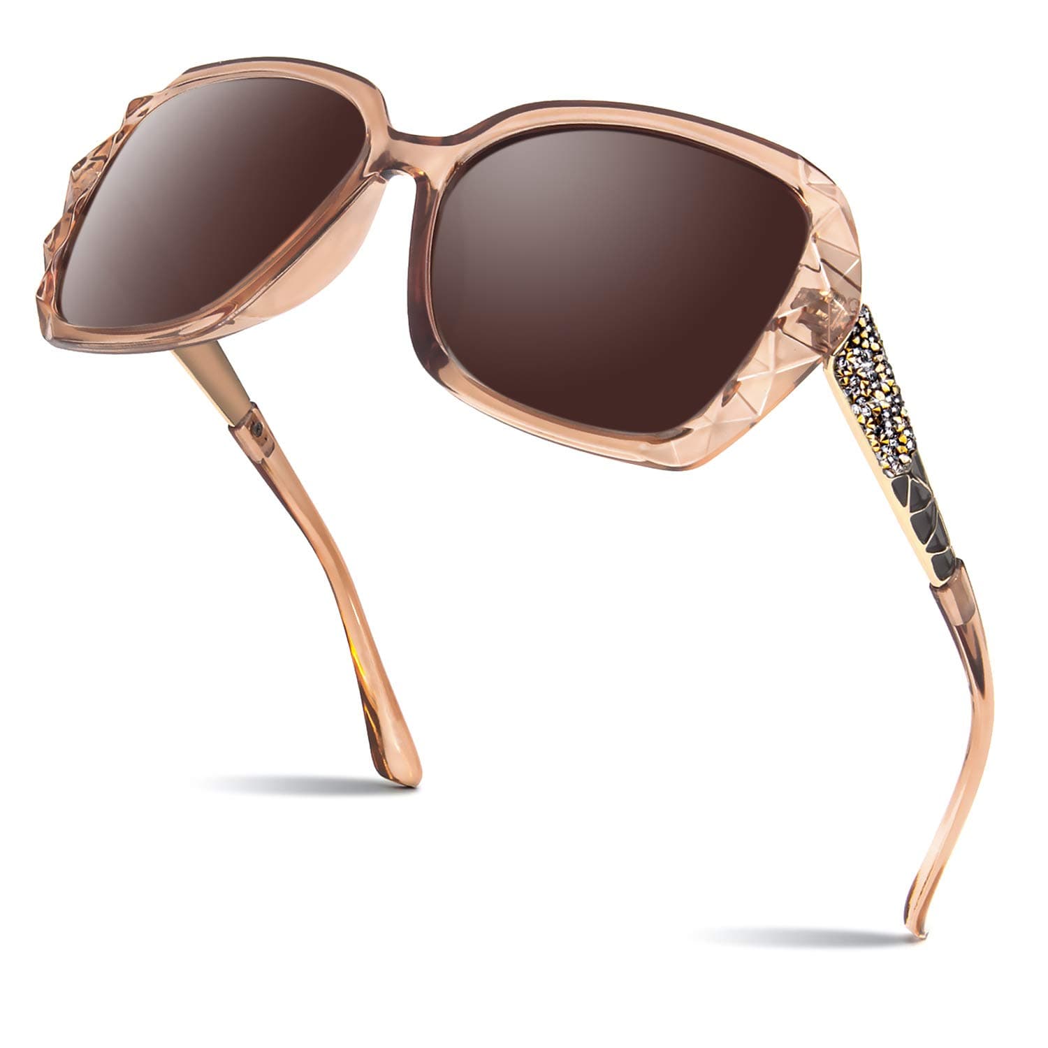 SunierSunglasses Womens Polarized Oversized Trendy Sun Glasses Fashion Ladies Shades 100% UV400 Protection S85