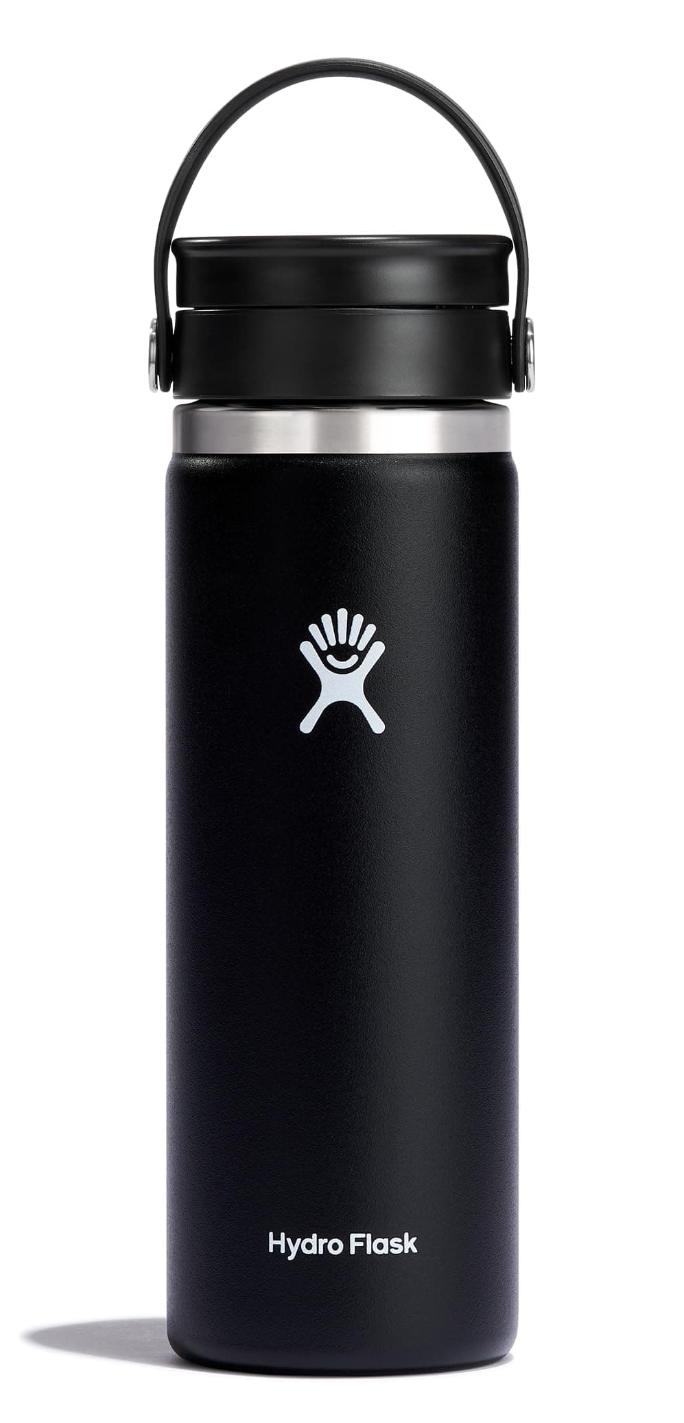 Hydro Flask Wide Mouth Bottle with Flex Sip Lid - Insulated Water Bottle Travel Cup Coffee Mug Black 20 oz