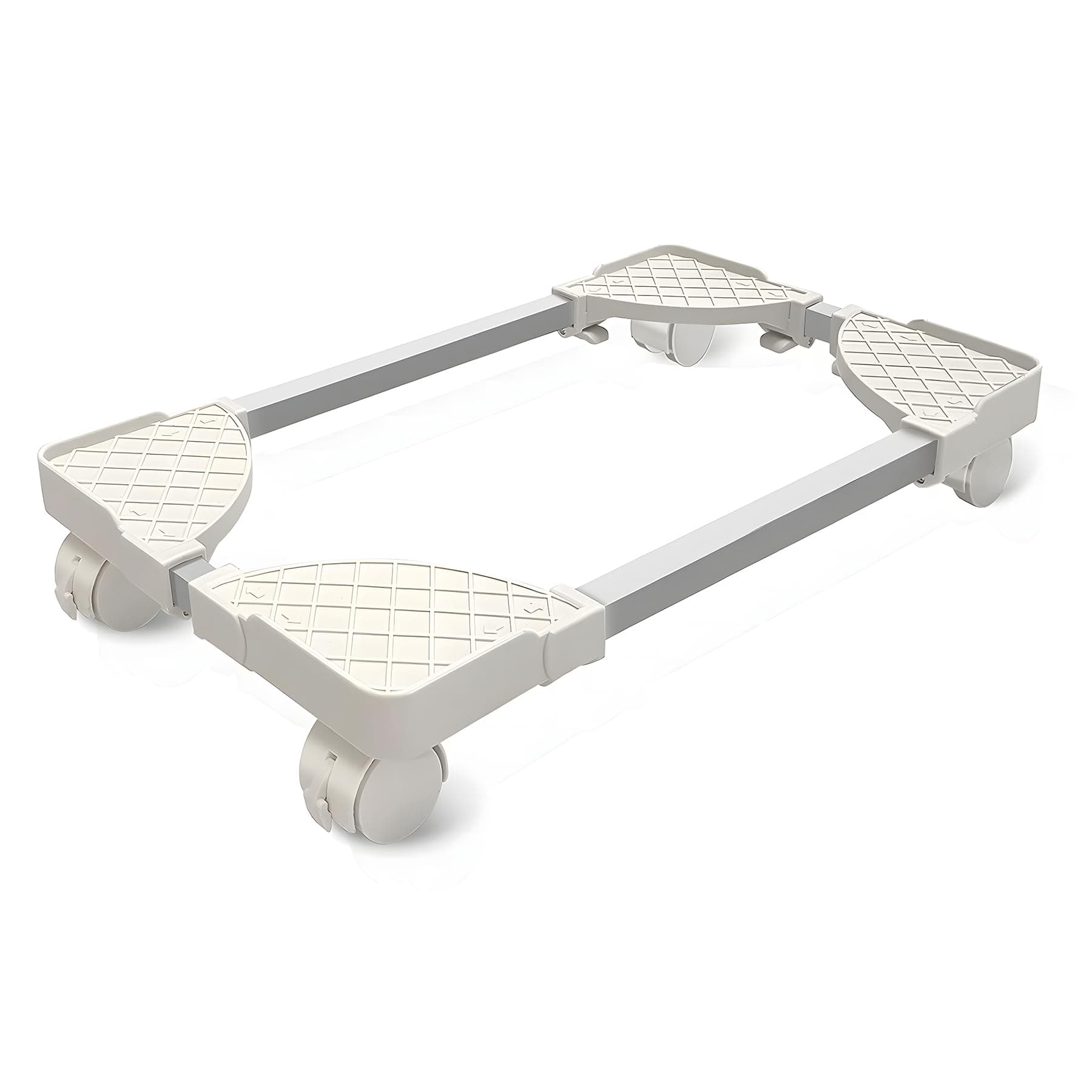 Computer Tower Stand CPU Rolling Cart, Adjustable Mobile PC Cart Holder, Desktop ATX-Case Rolling Dolly on Casters, Computer Host Stand with Brake Wheels Under Home Office Desk (White)