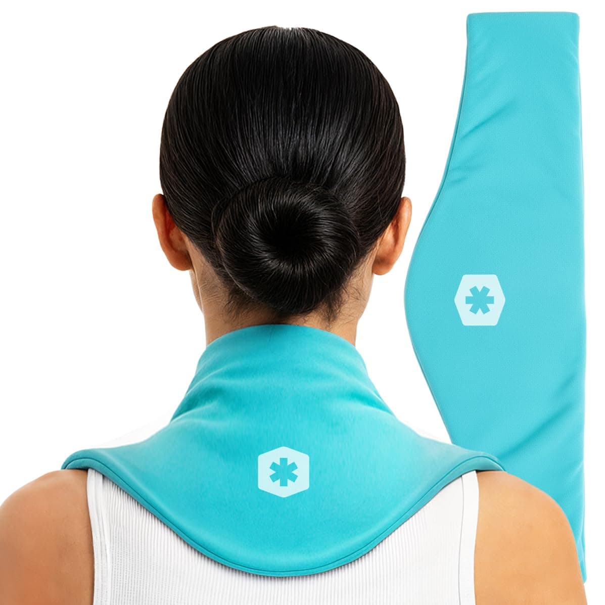 ICEWRAPS Clay Neck Ice Pack Wrap with Cover - 7"x28", Blue Long Reusable Cold Therapy Wrap | Relieves Chronic & Back Pain | Multipurpose Cold Pack