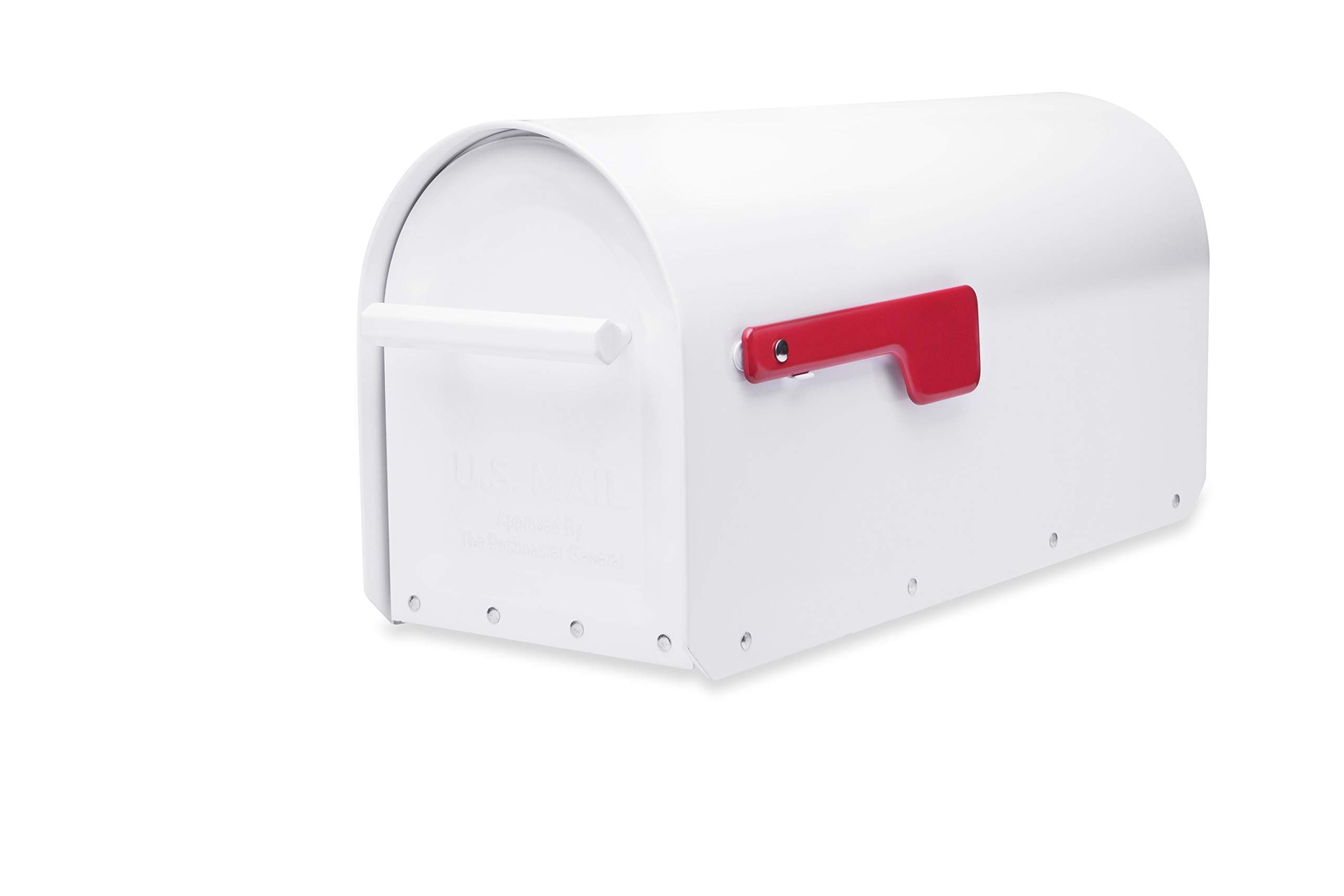 Architectural Mailboxes 5560W-R-10 Sequoia Postmount Mailbox, Medium, White