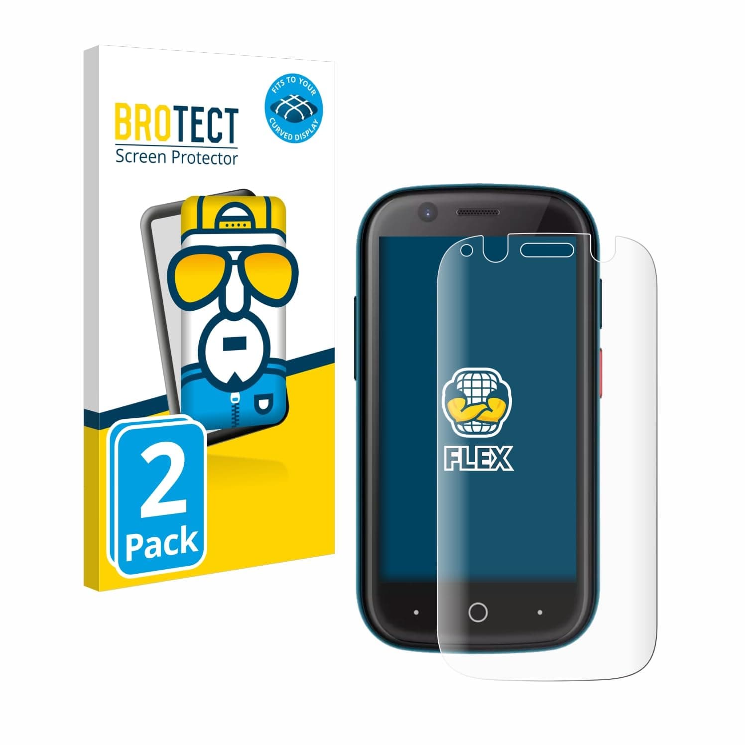 brotect 3D Curved Screen Protector compatible with Unihertz Jelly 2 2 Pack - Full Screen Coverage